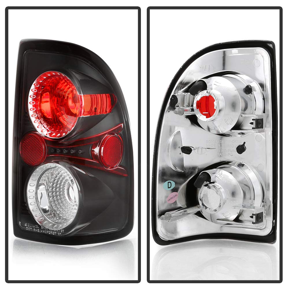 ACANII Black LED Tail Lights Brake Lamps Pair for 1997-2004 Dodge Dakota - Driver & Passenger Side Replacement - Perfect for Off-Roading, Truck Upgrades & Night Driving