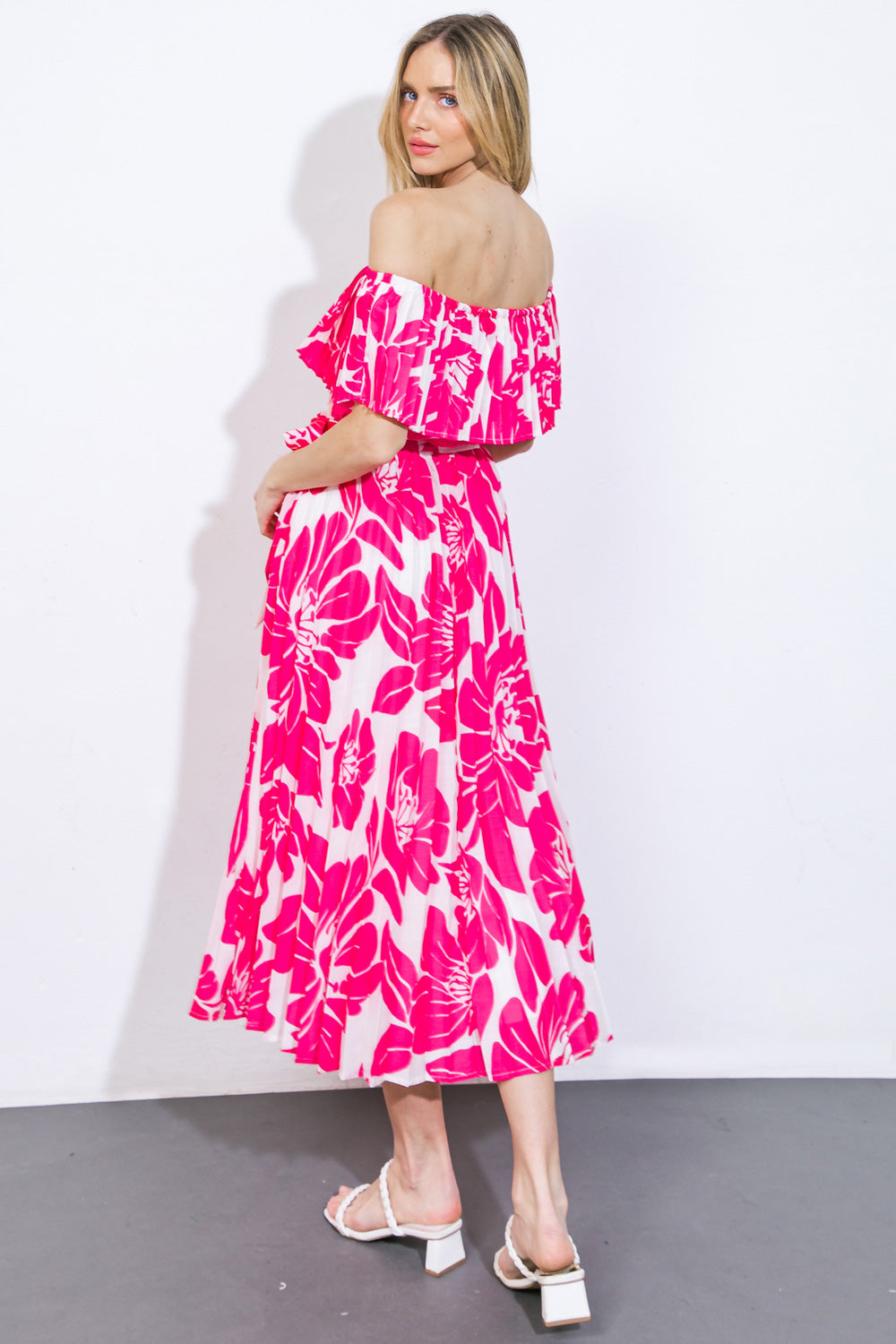 Love Script Woven Midi Dress - Floral Print Summer Dress for Women, Perfect for Beach Vacations, Date Nights & Garden Parties