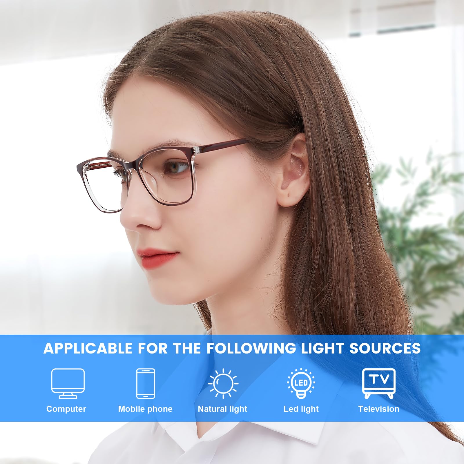 OCCI CHIARI Blue Light Blocking Glasses for Women - Non Prescription Computer Glasses, Fashion Eyewear with Full Rim Optical Frame - Perfect for Office Work, Gaming & Screen Time Protection