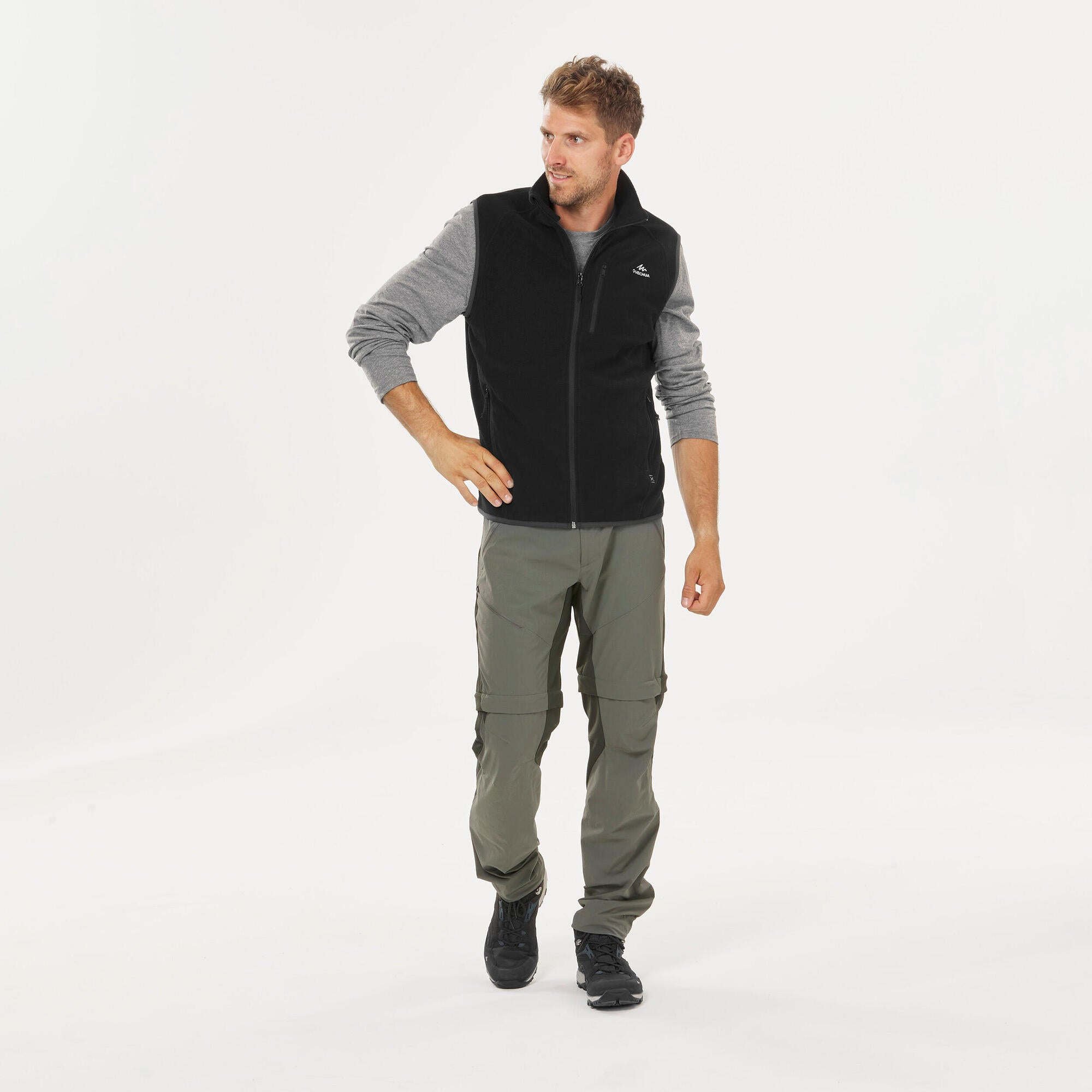 Quechua Men's MH120 Lightweight Fleece Vest - Warm & Comfortable for Hiking, Camping & Outdoor Activities