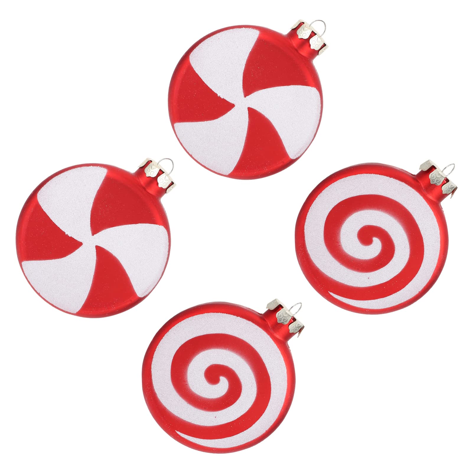 GALPADA 4pcs Christmas Candy Pendants - Lollipop Tree Hanging Ornaments, Peppermint Swirl Garland for Xmas Party DIY Decor (Perfect for Christmas Tree Decorations, Holiday Home Decor & Gift Wrapping)