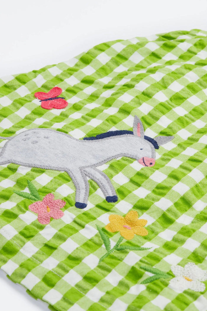 Myrtle Body Dress - Macaw Gingham Donkey Print Summer Dress for Women | Beachwear, Vacation Outfit, Casual Day Dress