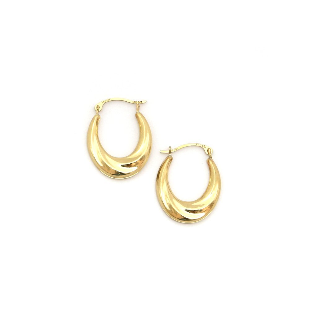 14K Yellow Gold 2mm Small Oval Twist Hoop Earrings - 0.8 Inches (20mm) for Women, Dainty Everyday Jewelry, Perfect Gift for Birthday, Anniversary & Valentine's Day