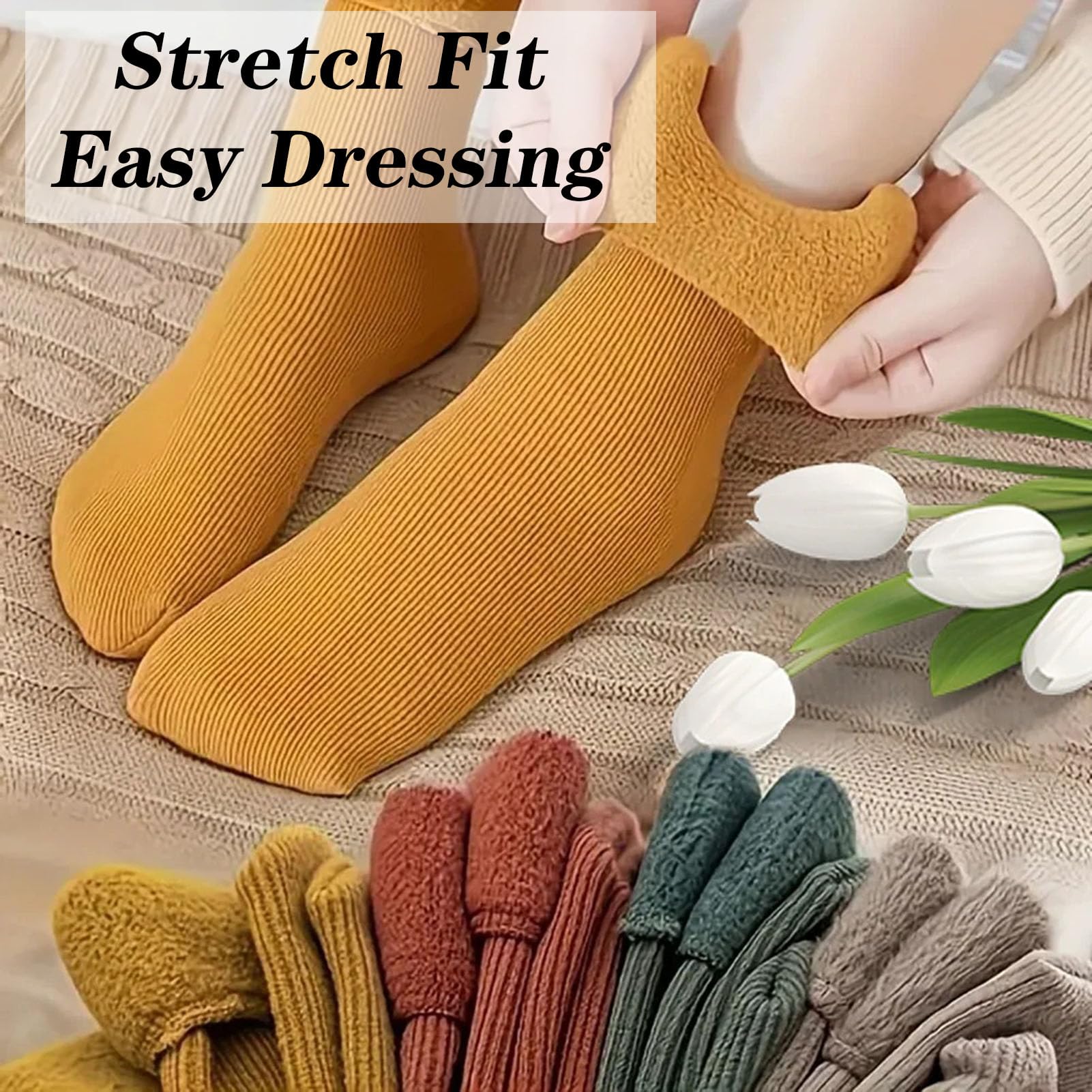 Janemore Women's Ultra Soft Velvet Thermal Socks - Fleece Cozy Winter Warm Stockings for Cold Weather, Indoor & Outdoor Activities