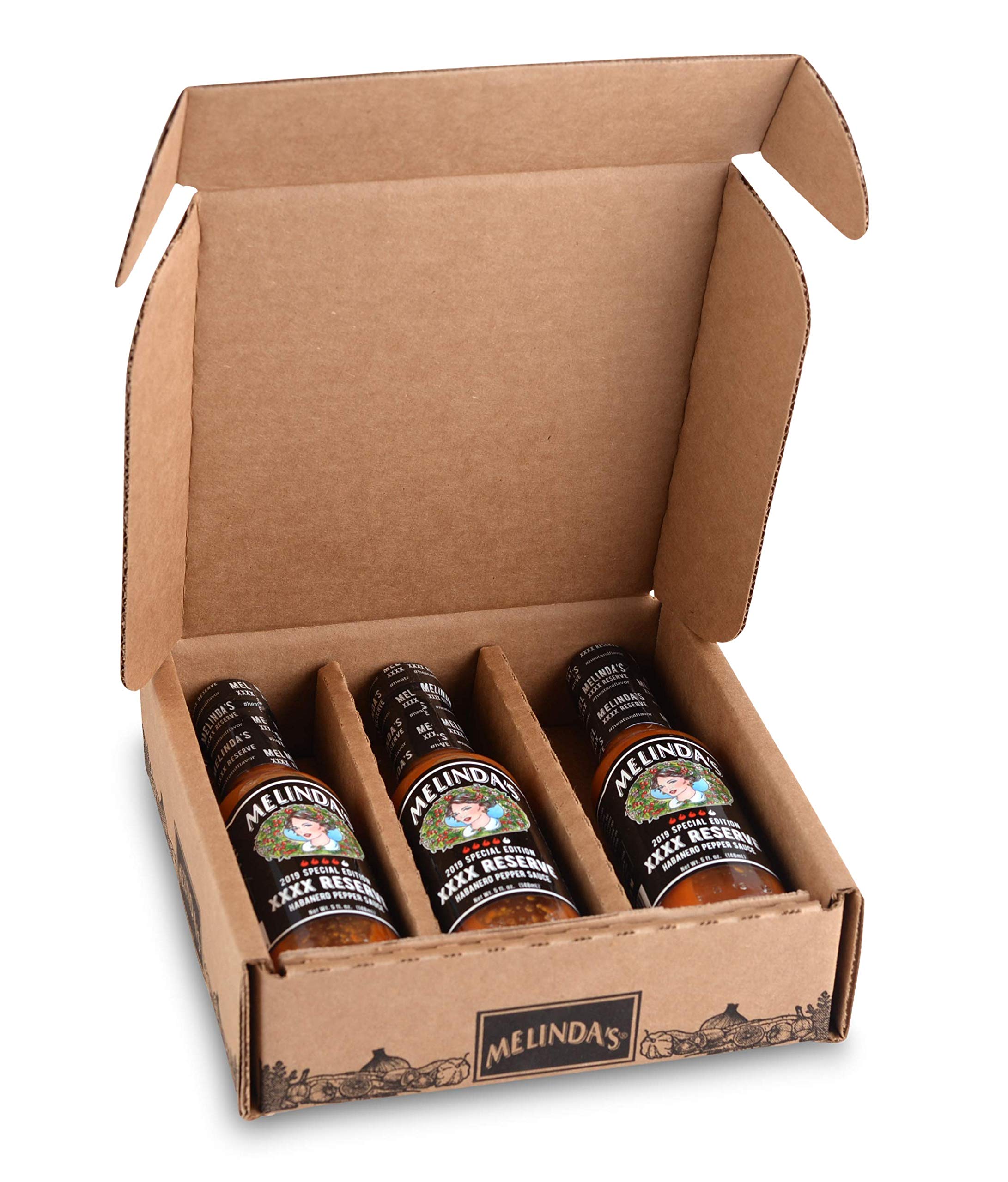 Melinda’s Special Reserve XXXXtra Habanero Hot Sauce - Gourmet Spicy Habanero Pepper Sauce with Aged Peppers, Carrot, Onion & Garlic - Keto, Kosher, Vegan, Gluten Free - 5oz Bottle (3 Pack) - Perfect for Tacos, Wings, Burgers & Spicy Food Lovers