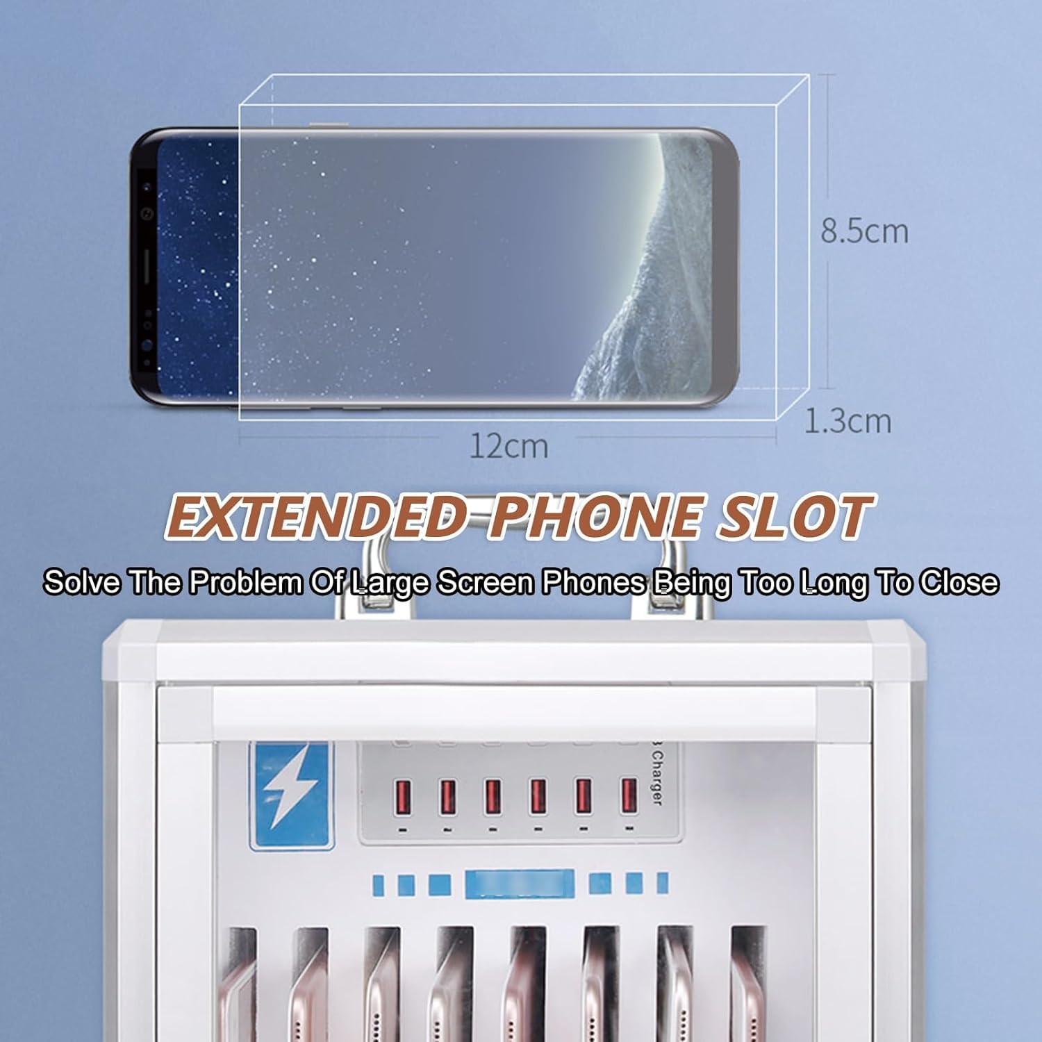 Wall Mounted Cell Phone Storage Cabinet - Secure Phone Locker for Schools, Exams & Offices | Durable Metal Phone Box with Key Lock for Classroom, Testing Center & Workplace Organization