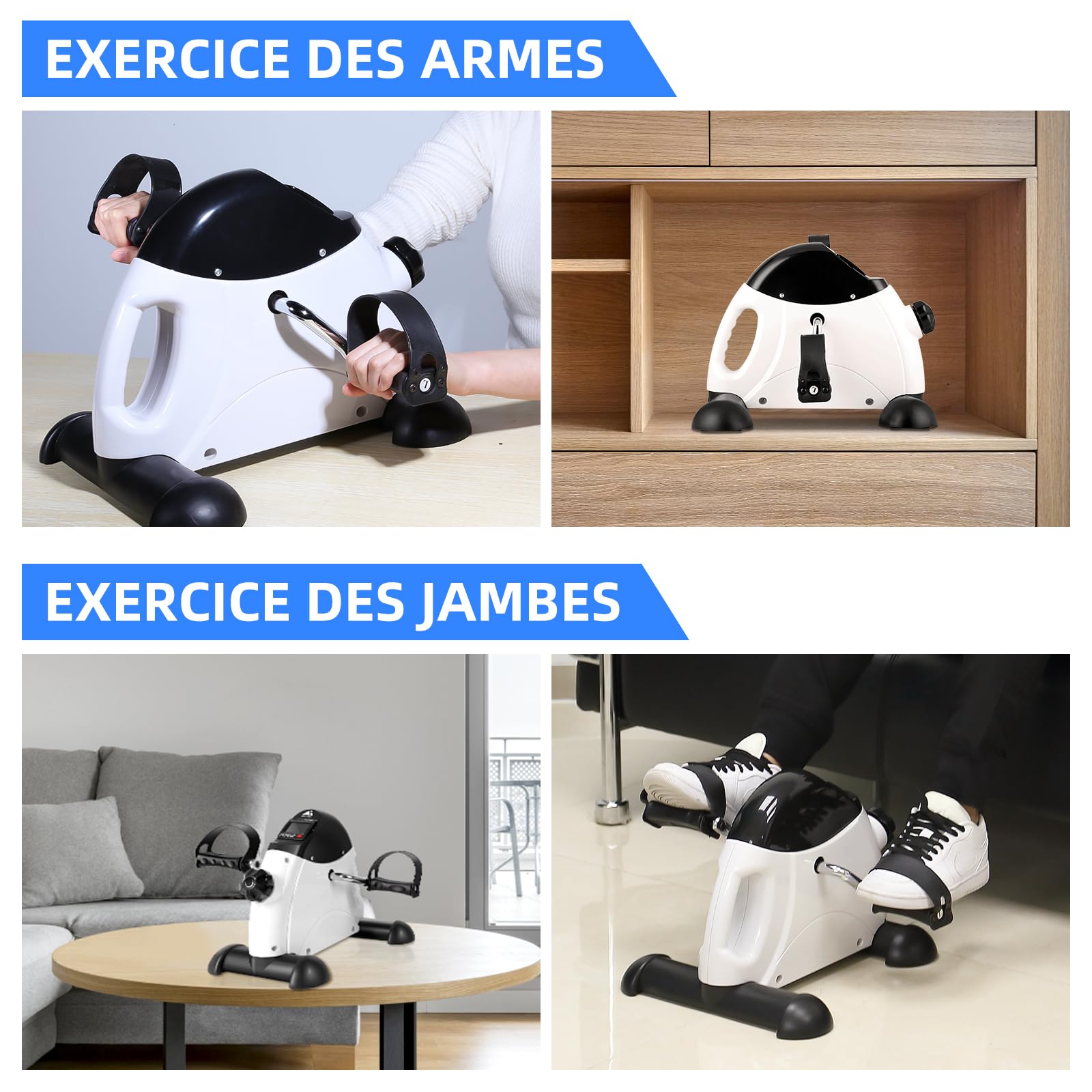 EVOLAND Mini Exercise Bike - Portable Pedal Exerciser for Legs & Arm Workouts - Home & Office Fitness Equipment for Small Spaces