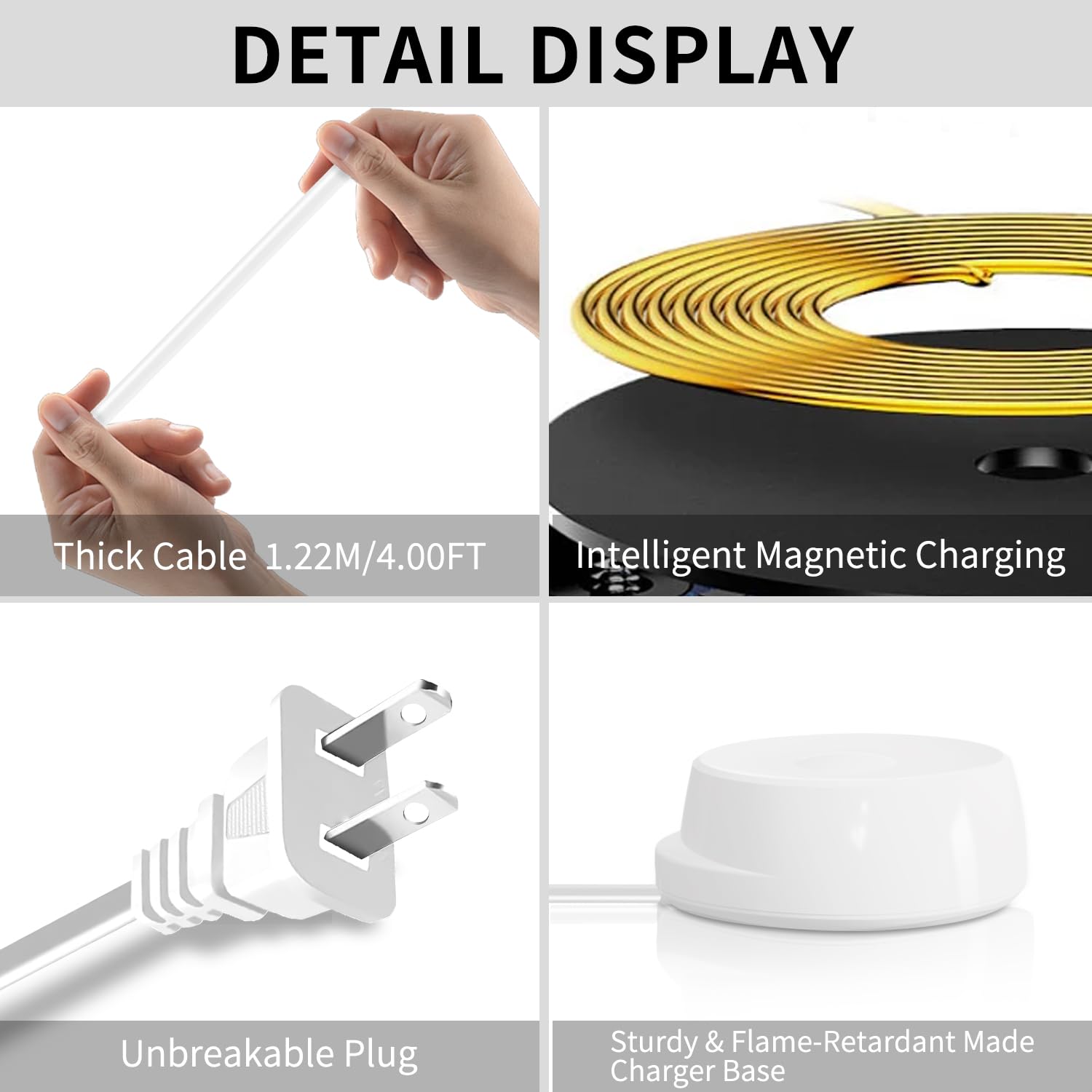 Braun Oral-B IO Series 7 8 9 Replacement Magnetic Charger - 100V-240V Electric Toothbrush Charger for IO7 IO8 IO9 & IO 3768 - IP67 Waterproof with 1.22m Cable - Perfect for Travel, Home & Daily Oral Care (White)