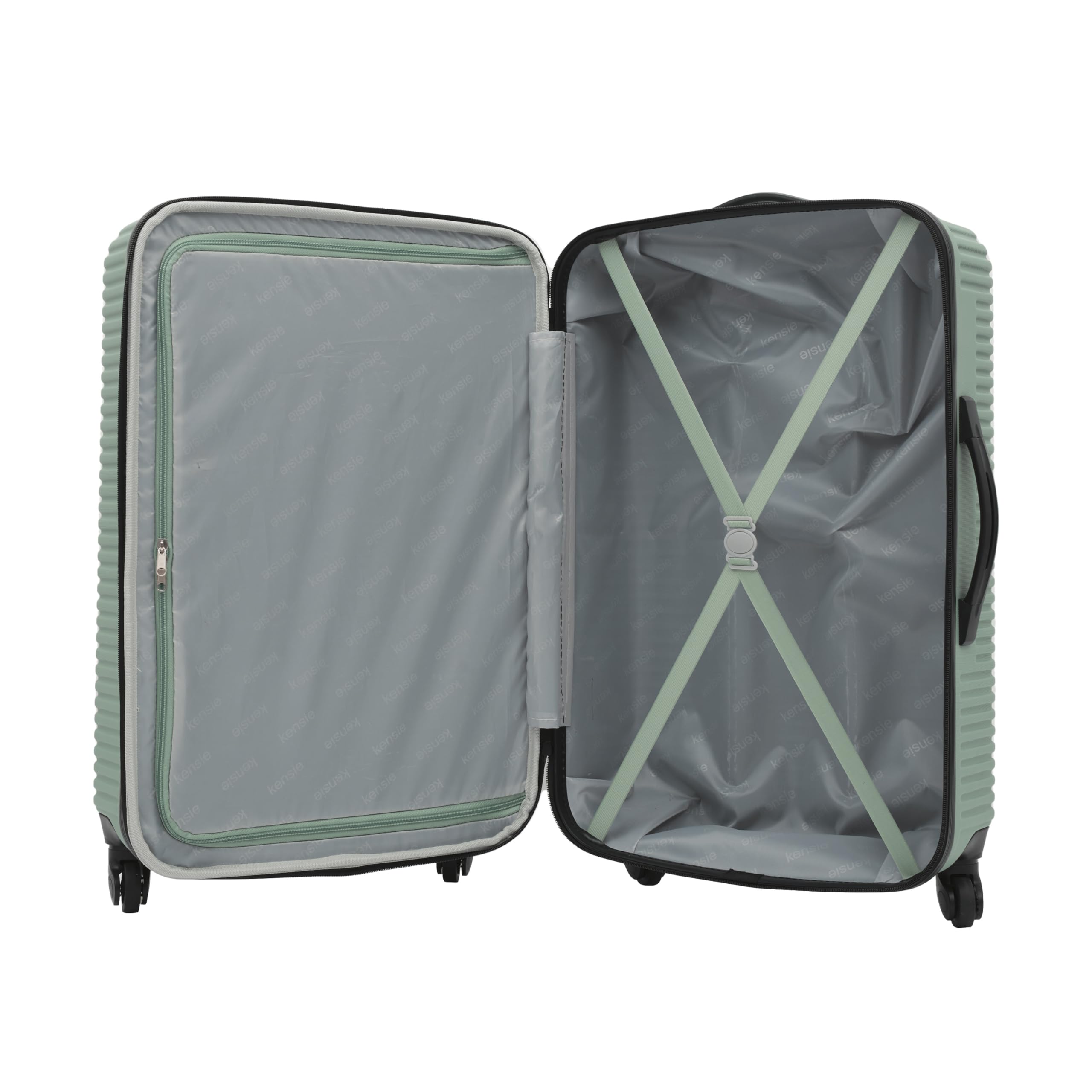 Kensie Women's Hillsboro 4-Piece Luggage Set - Green Granite Travel Bags for Vacation, Business Trips & Weekend Getaways