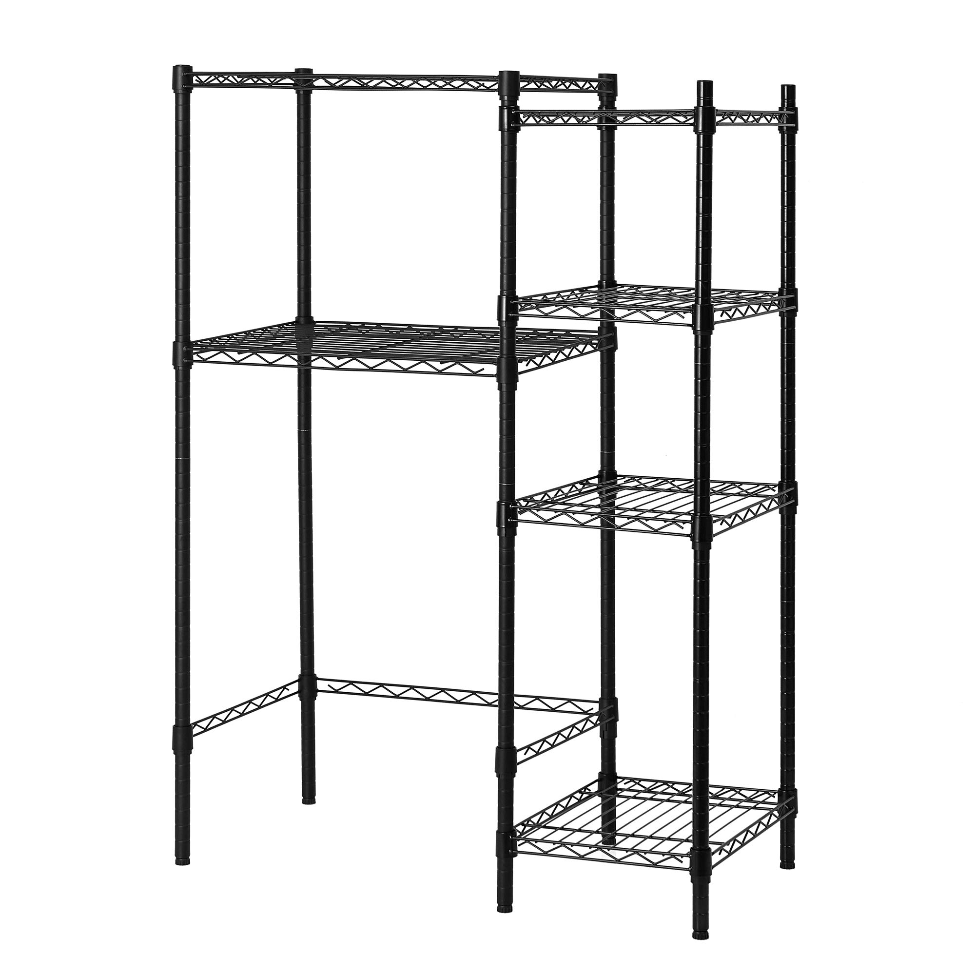 DormCo Suprima Mini Shelf Supreme - Black 4-Tier Space Saving Shelf Organizer for Dorm, Bedroom, Bathroom & Office Storage