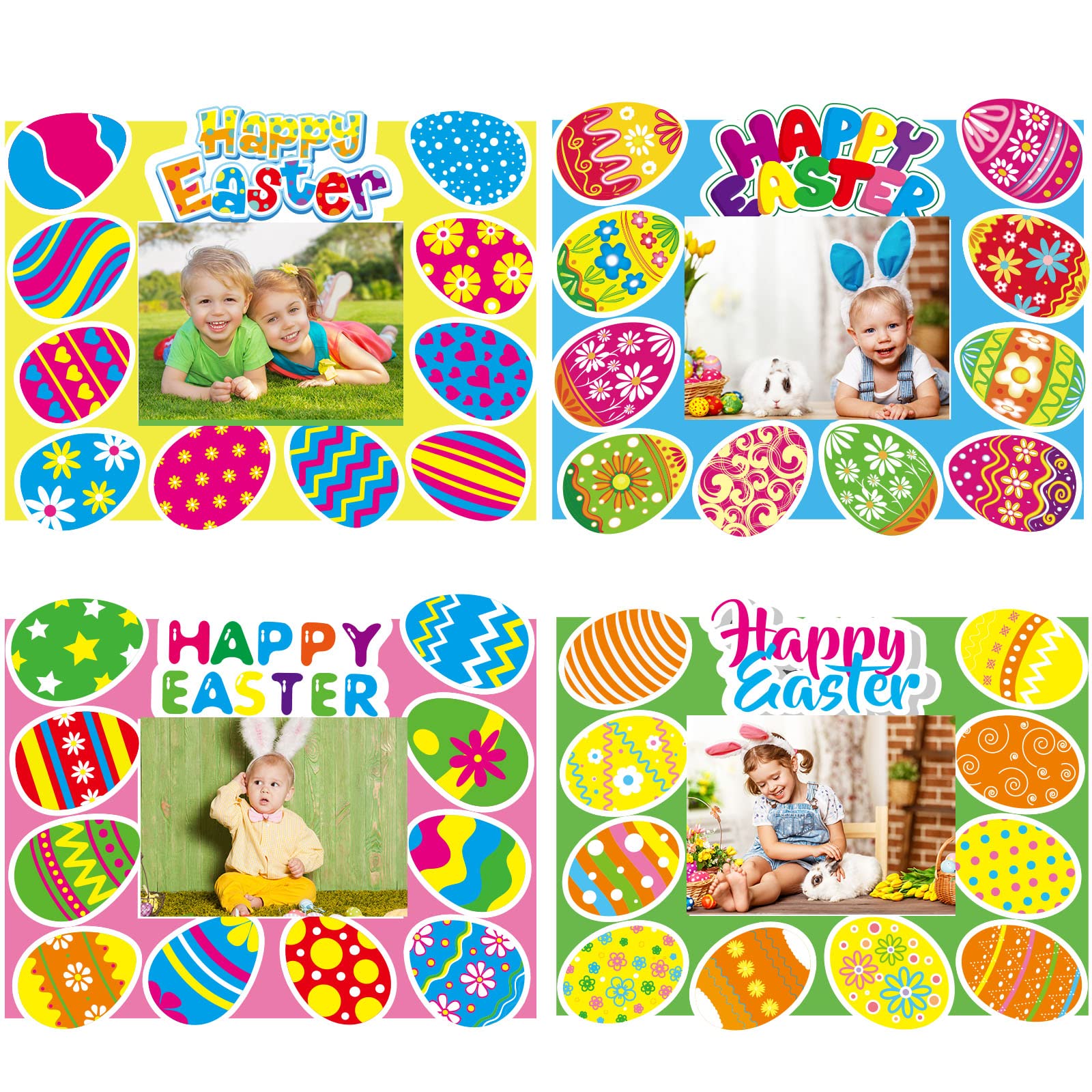 24-Pack Easter Kids' Craft Kits - DIY Picture Frame Art Activities for Spring Classroom, Homeschool & Party Decorations | Easter Party Favors, Bulletin Board & Home Decor Crafts