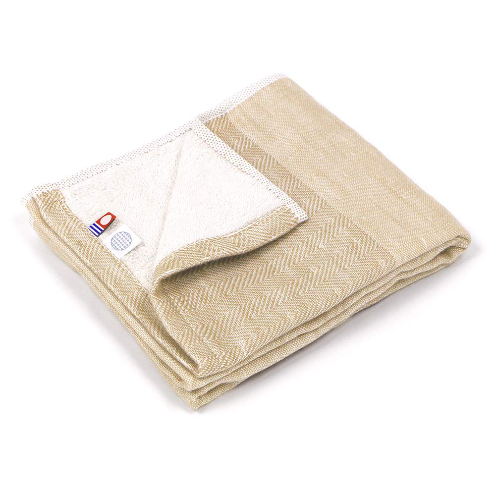 Premium Japanese Imabari Towel - Soft & Absorbent Iori Umi Sea-Face Bath Towel in Beige | Luxury Spa, Beach & Home Use