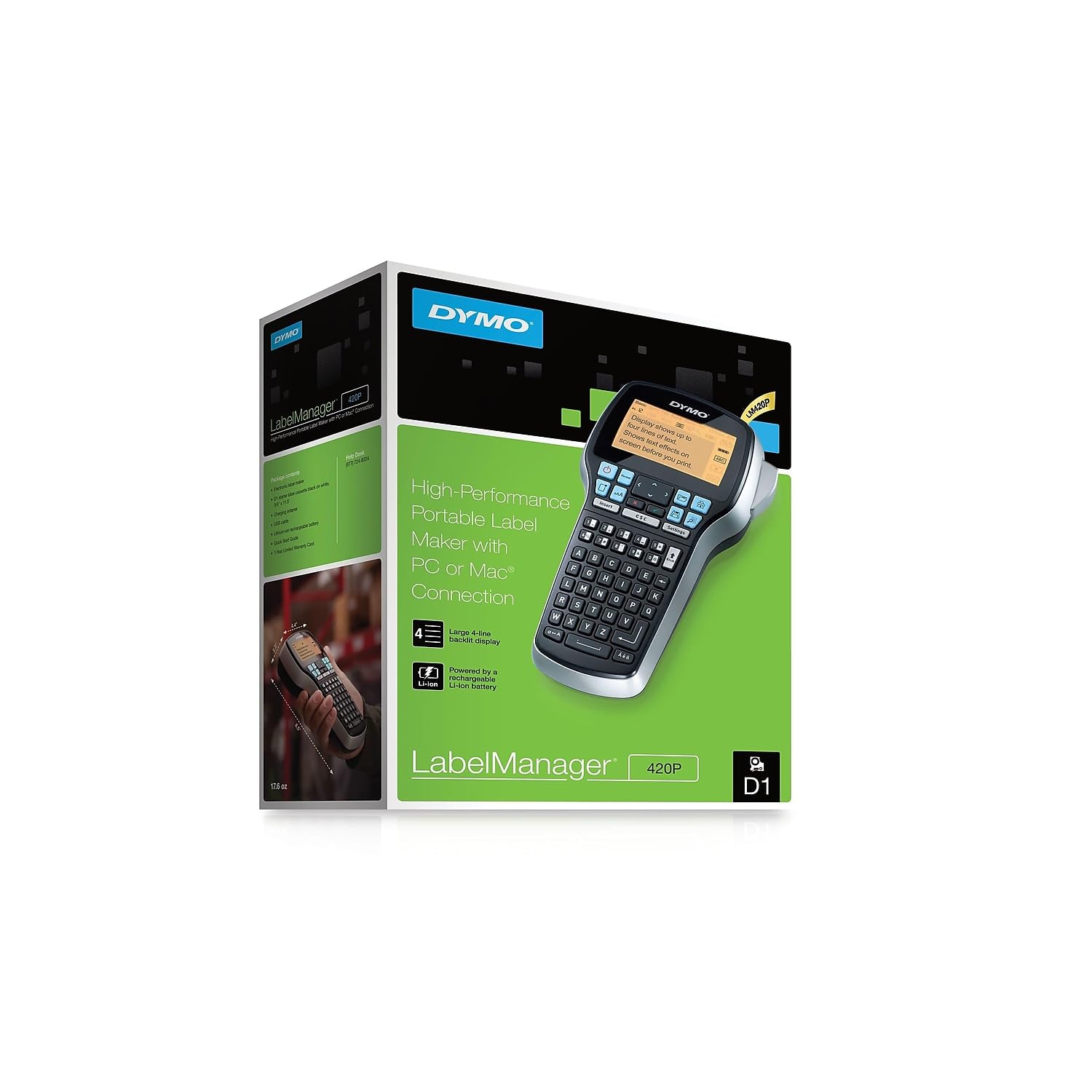 DYMO LabelManager 420P USB Label Maker with QWERTY Keyboard | Thermal Label Printer for Office, Home & Warehouse Organization | Compatible with Windows & Mac | Create Address Labels, File Folders & Barcode Stickers