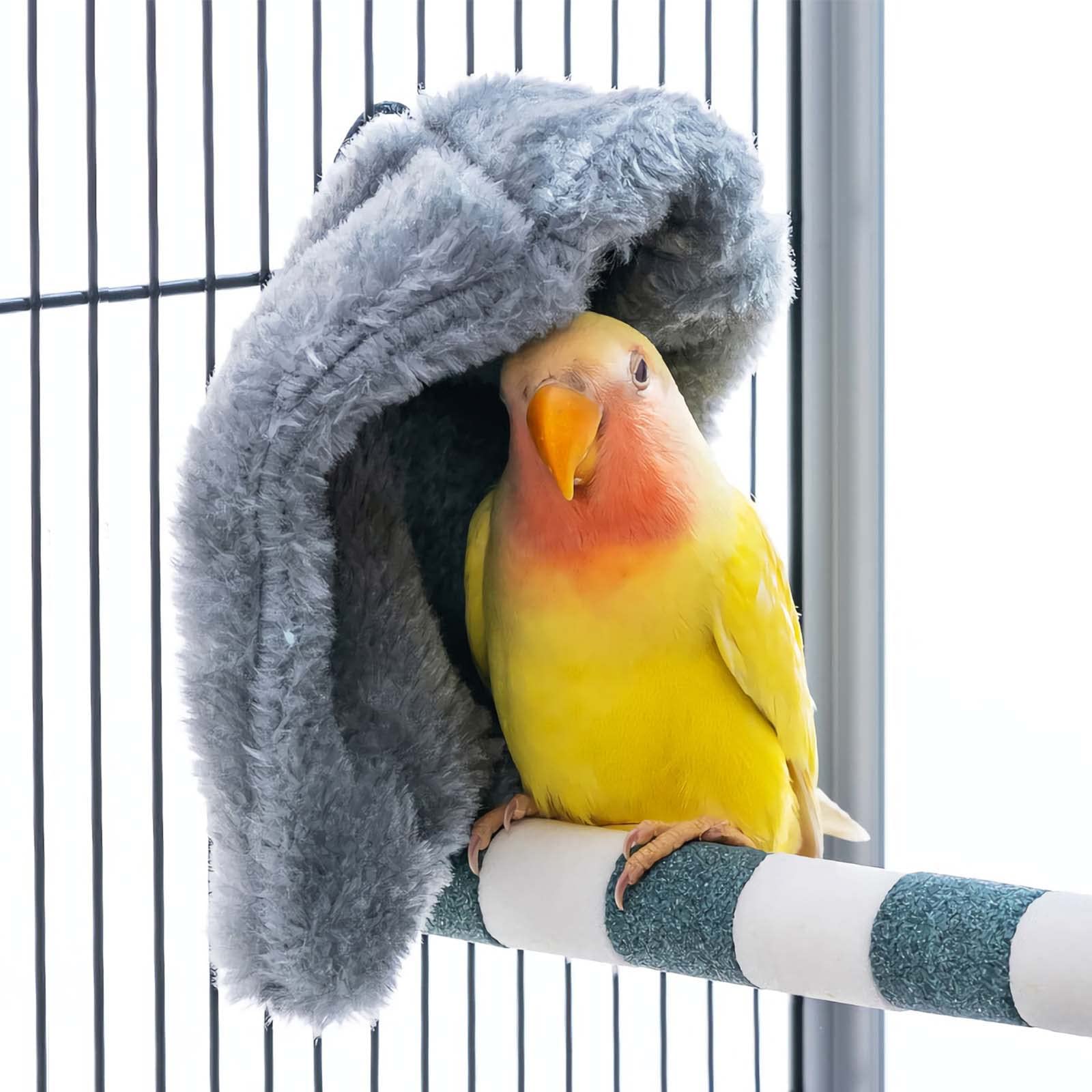 Kaulhp Bird Buddy Fleece Bird Blanket - Soft & Warm Nest for Cockatiels & Small Birds - Grey Small Bird Cage Accessory - Perfect for Winter Warmth & Cozy Bird Sleeping