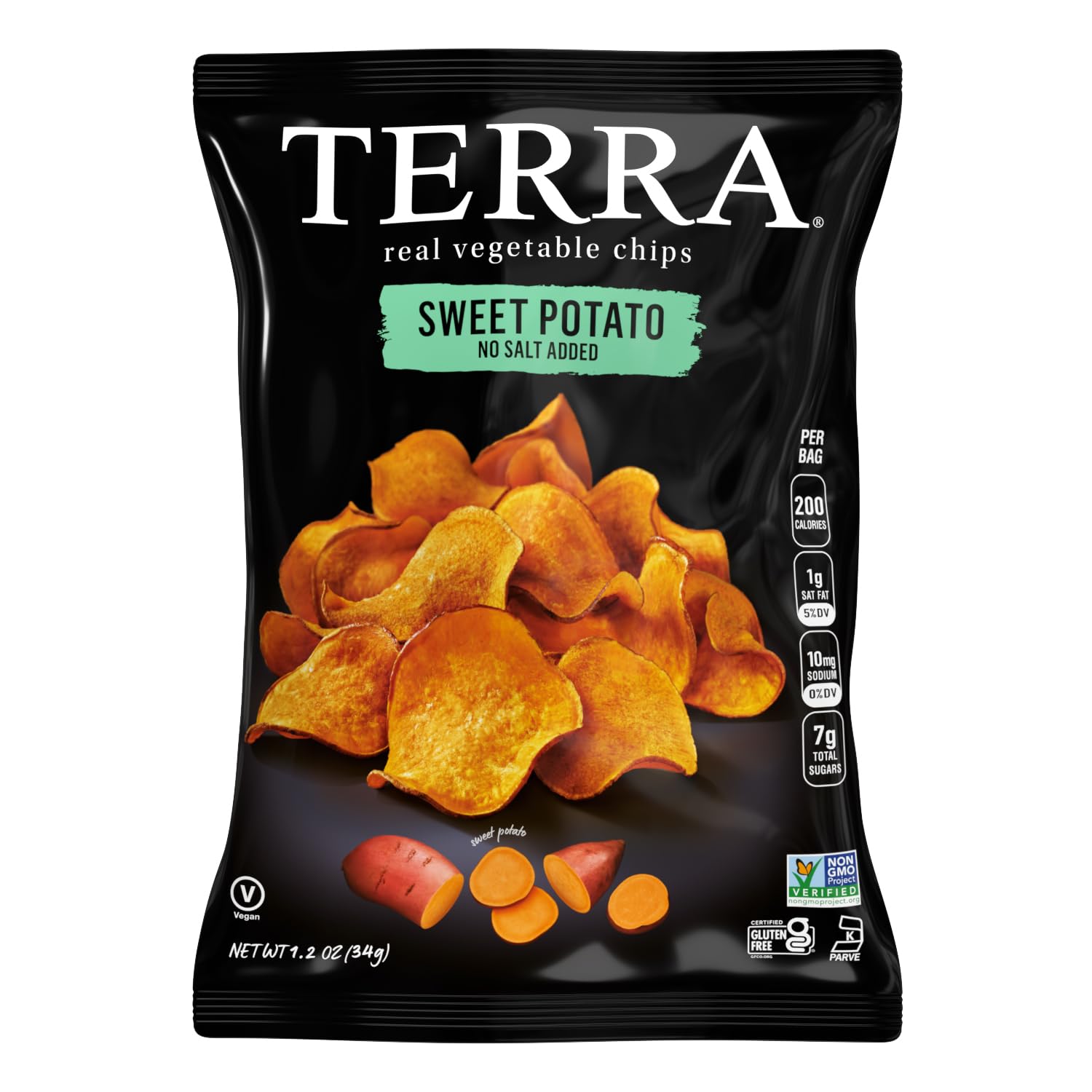 Organic Sweet Potato Chips - Gluten Free, No Salt Added Healthy Snacks, 1.2 Oz (Pack of 24) - Perfect for Keto, Paleo Diets & On-the-Go Nutrition