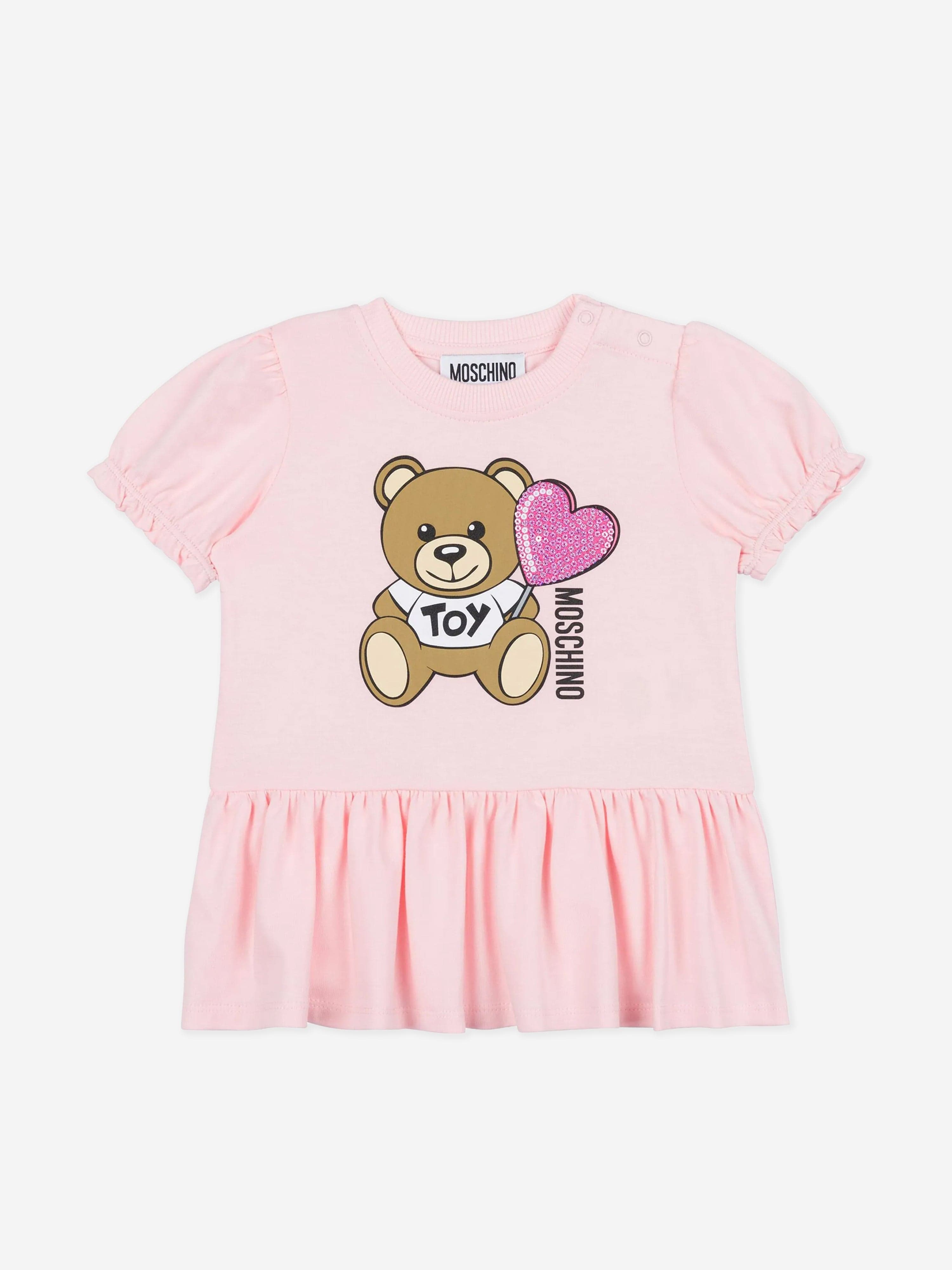 Adorable Pink Teddy Bear Dress for Baby Girls - Perfect for Birthday Parties, Photo Shoots & Special Occasions