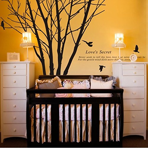 GECKOO Winter Tree Wall Decals - Black Vinyl Stickers for Living Room & Office Decor (Medium Size) | Perfect for Seasonal Home Decor, Holiday Parties & Cozy Winter Atmosphere
