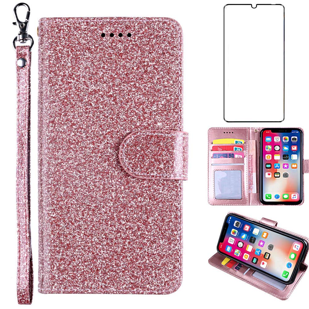 ASUWISH Wallet Case for LG Velvet 5G (2020) - Compatible with Verizon G5 UW & T-Mobile LM-G900UM | Includes Tempered Glass Screen Protector & Card Holder Slot with Kickstand (Pink) - Perfect for Everyday Use, Travel & Hands-Free Viewing