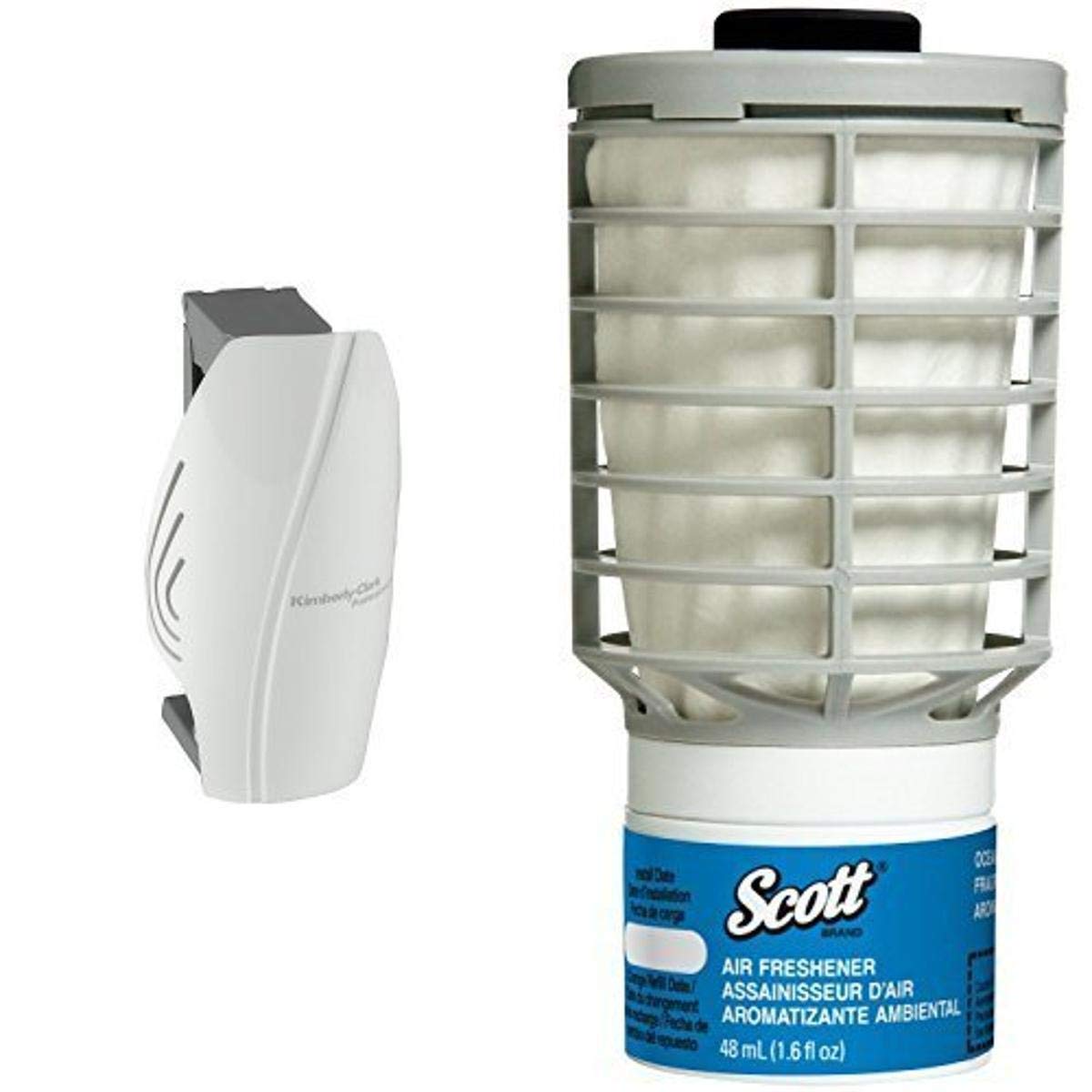 Scott Automatic White Air Freshener Dispenser with 6 Ocean Scent Refills - Continuous Freshness for Home, Office & Bathroom