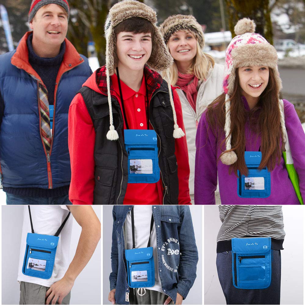 RFID Passport Holder for Travel - Waterproof Travel Wallet with Visual Window, Multifunctional Document Organizer for Men & Women | Perfect for Airports, Vacations & Business Trips (Blue)