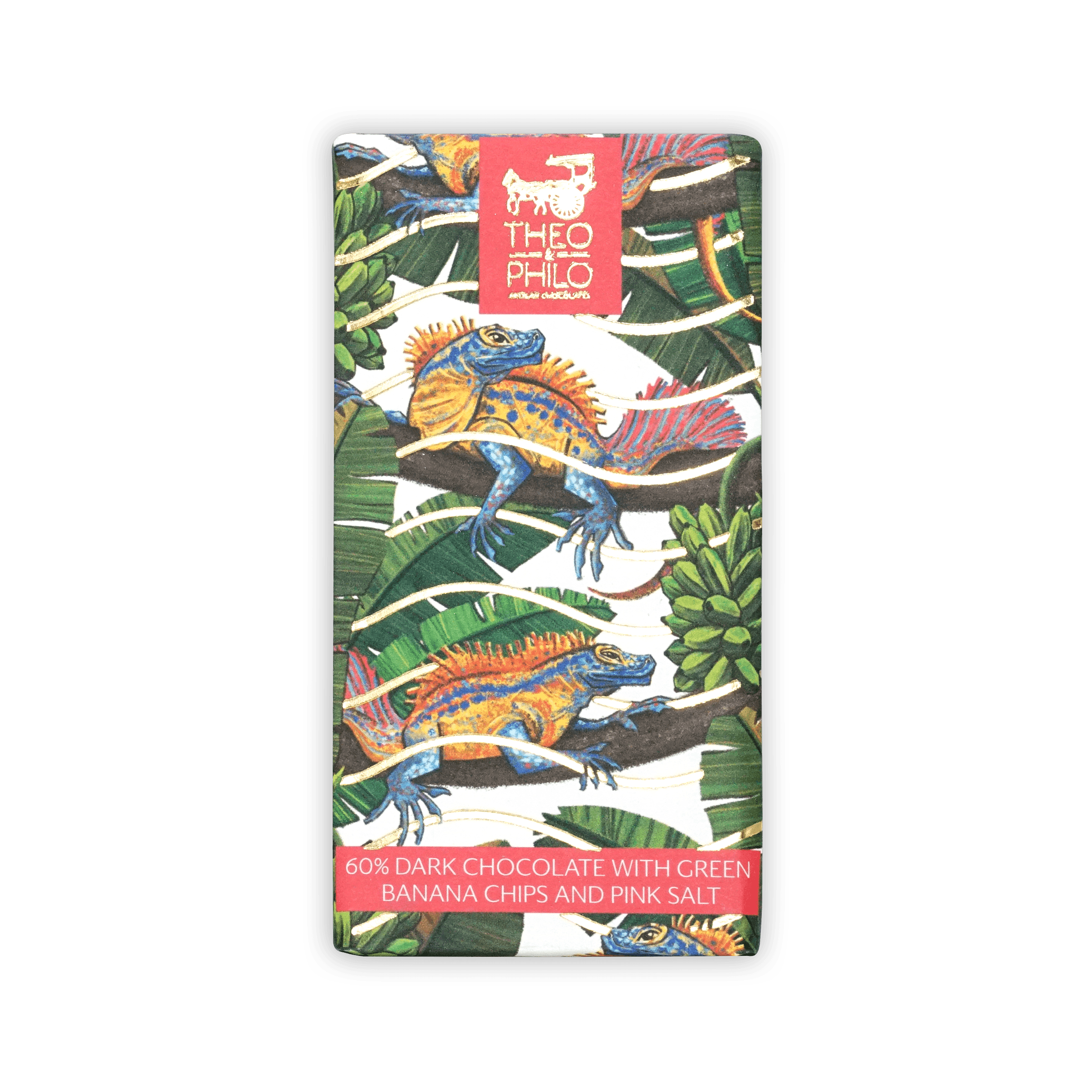 Theo & Philo 60% Dark Chocolate with Green Banana Chips & Sea Salt | Gourmet Snack for Gifts, Parties & Healthy Dessert | Premium Artisan Chocolate Bars