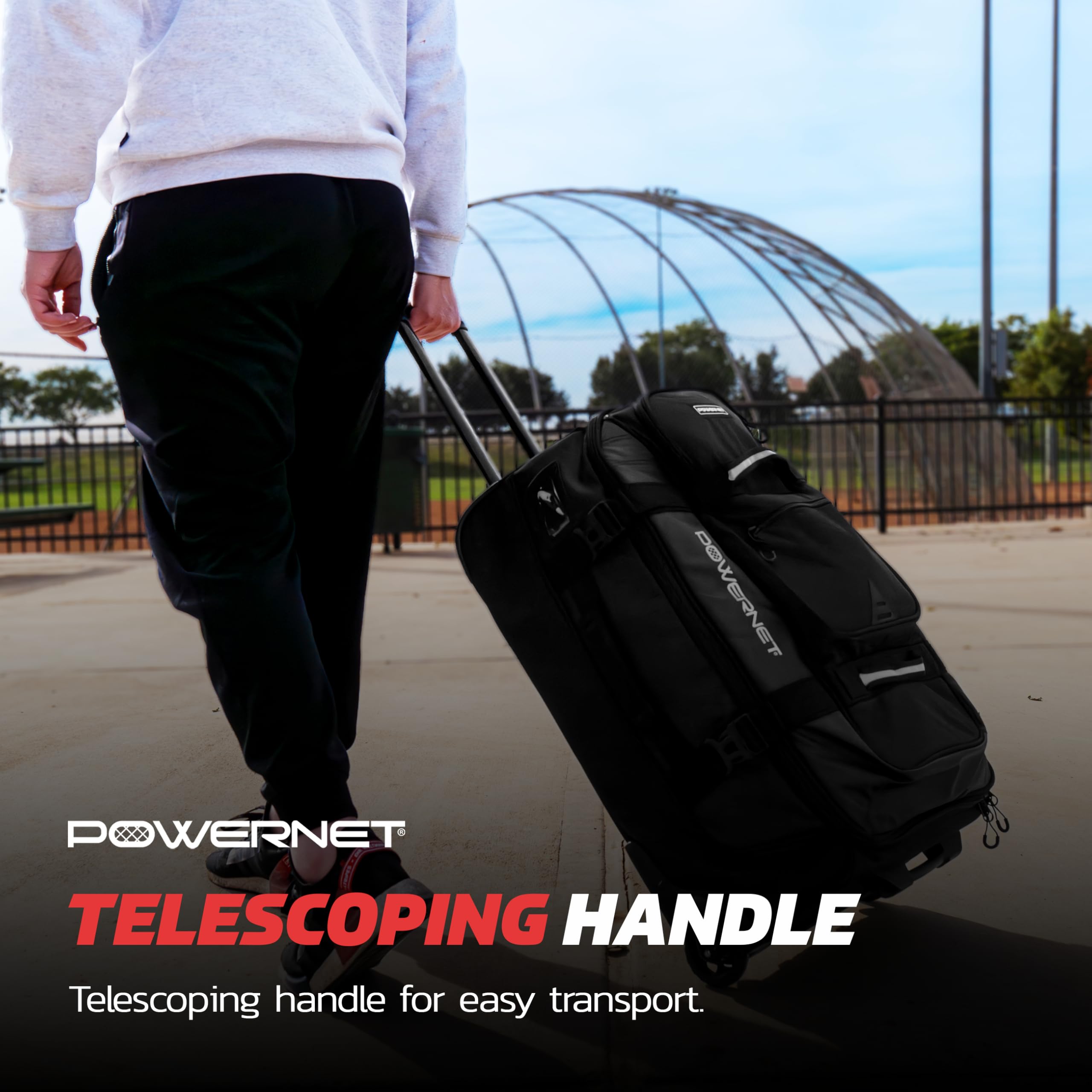 **PowerNet Baseball Bag - Durable Travel Bag for Softball & Baseball Gear - Fits Gloves, Bats, Helmets & Catchers Equipment - Perfect for Games, Practice & Travel**