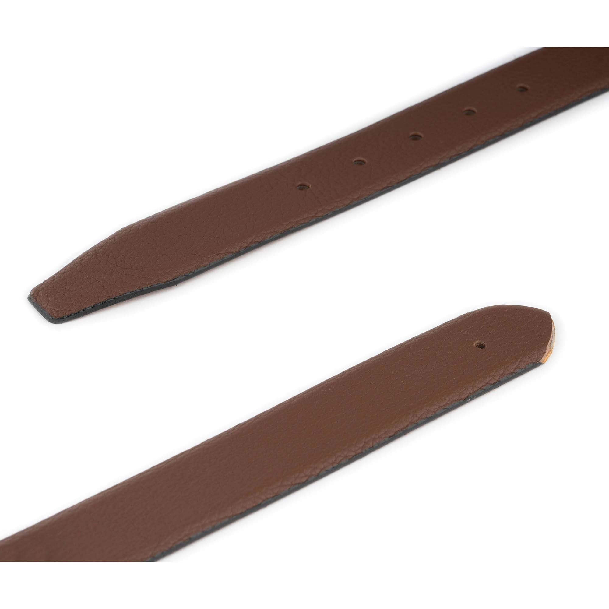 Genuine Brown Top Grain Leather Replacement Belt Strap for Montblanc Buckles - Premium Dress Belt for Business & Formal Occasions
