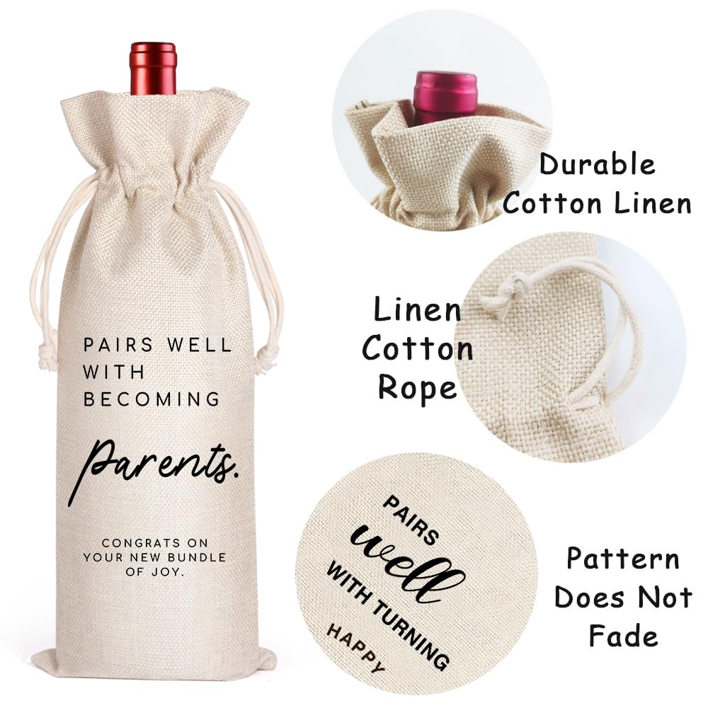 LANBAIHE Funny Pregnancy Announcement Wine Bag - Perfect Baby Shower Gift for New Parents - Ideal for Gender Reveals & Celebrations