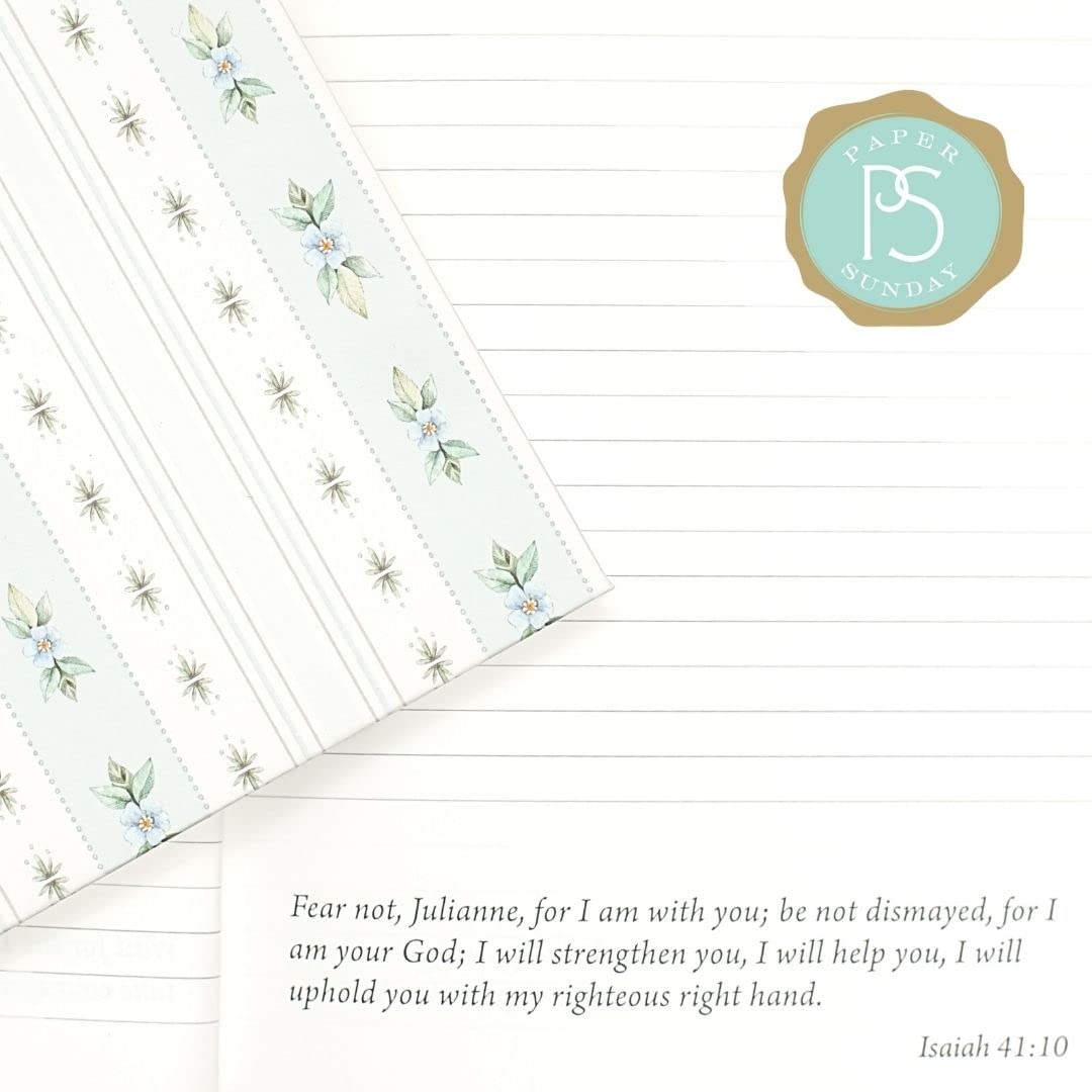 Personalized Scripture Journal for Women - Custom Bible & Prayer Journal with Daily Devotional Pages - Floral Christian Notebook Diary (Blue Birdie Design) - Perfect for Bible Study, Prayer Reflection & Spiritual Growth