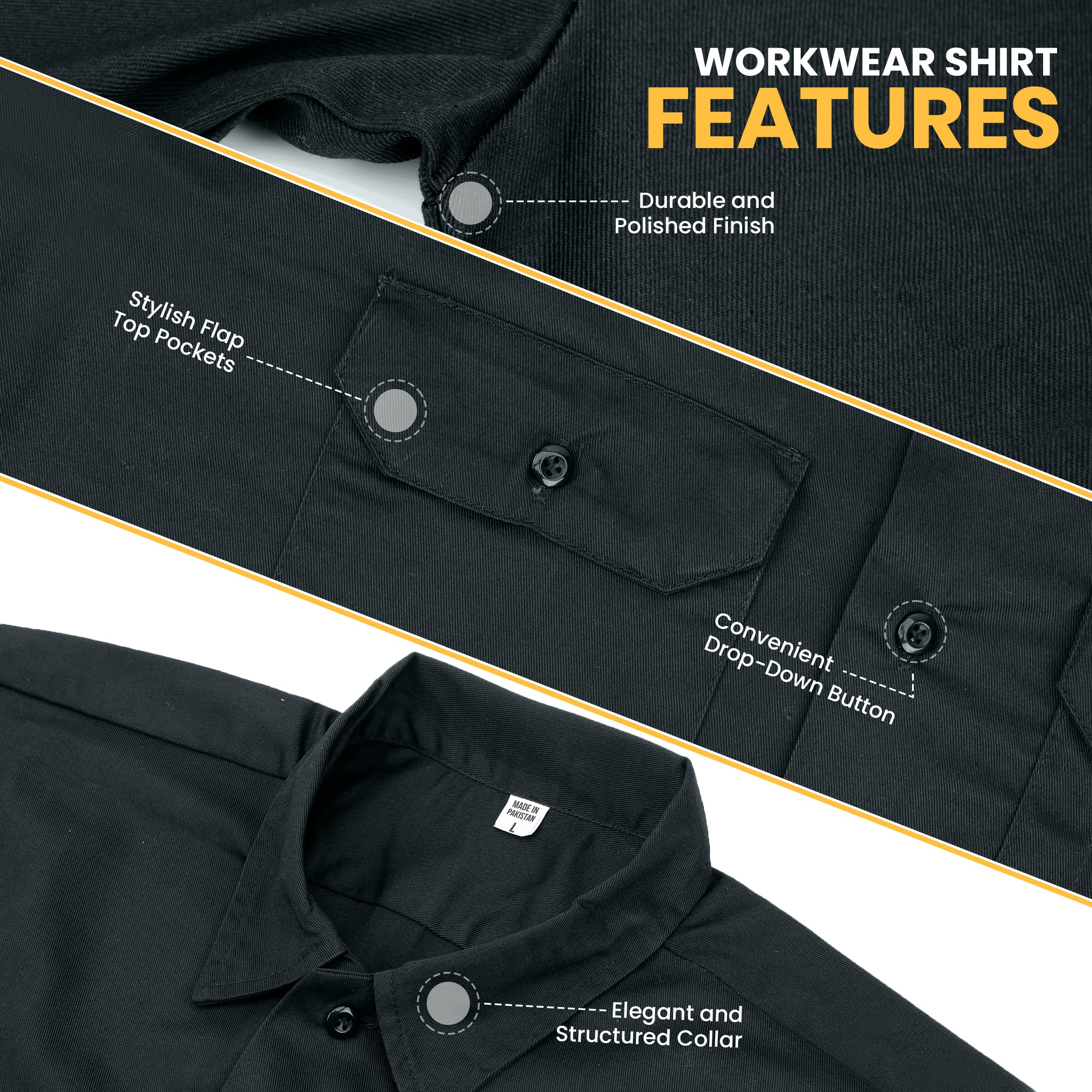 Durable NY Threads Men's Short Sleeve Work Shirt with Two Pockets - Comfortable & Breathable for Construction, Landscaping & Outdoor Jobs