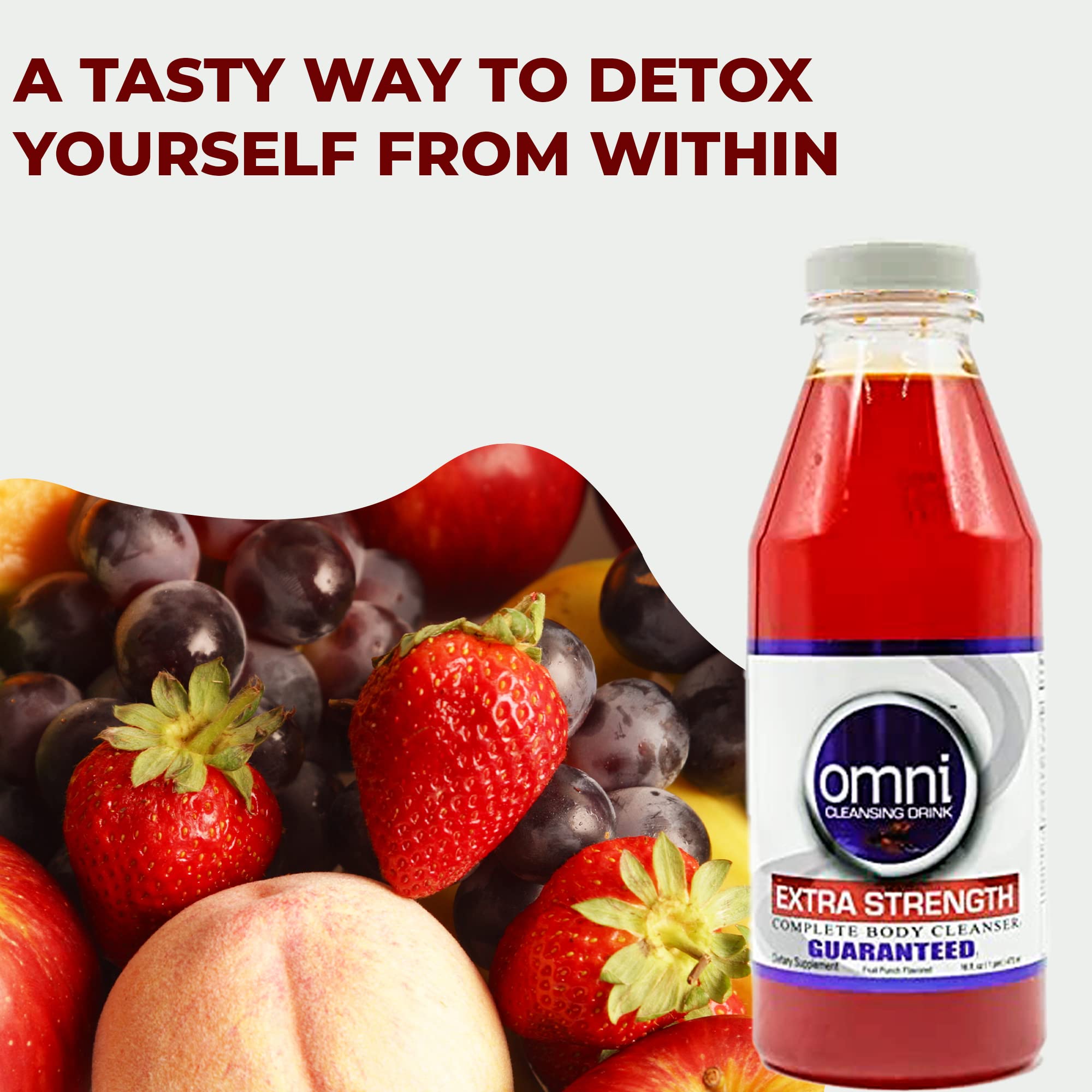 Omni Same Day Detox Cleanse Drink - Natural Full Body Detox Juice with Vitamins & Minerals - Punch Flavor - 16 oz | Quick Cleansing for Weight Loss & Wellness | Perfect for Pre-Detox, Post-Workout & Healthy Lifestyle