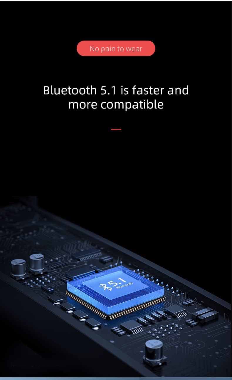 Wireless Bluetooth 5.1 Earbuds, IPX7 Waterproof In-Ear Headphones with Mic, USB-C Rechargeable Case & LCD Display - Compatible with Android iOS Smartphones (Blue) - Perfect for Gym, Running & Travel