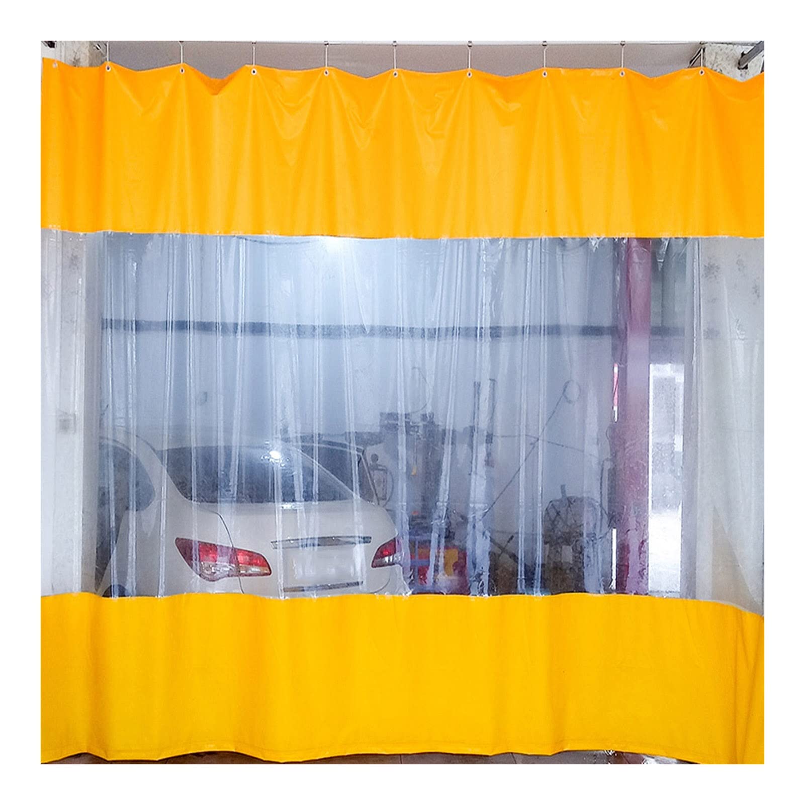 Clear Waterproof Tarpaulin with Grommets - Windproof & UV Resistant Transparent Tarp for Outdoor Use - Custom Size 2x5M Yellow Cover for Patio, Balcony, Greenhouse, Garden & Plant Protection