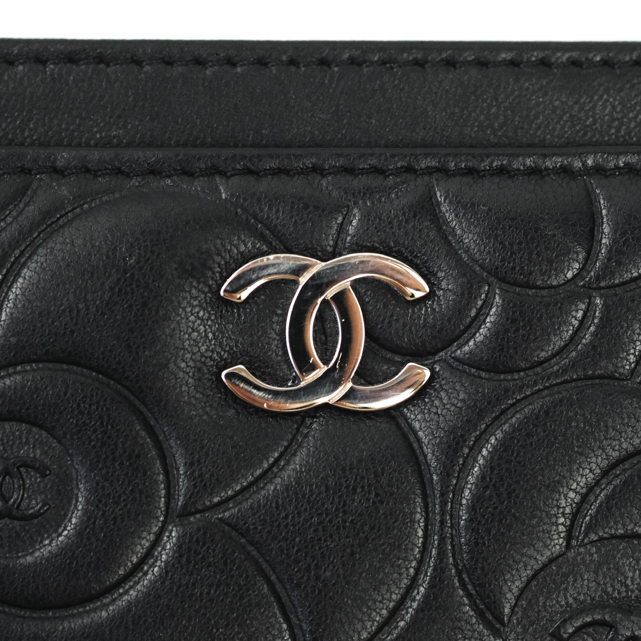 Chanel Classic Camellia Embossed Lambskin Card Holder with Silver Hardware - Luxury Women's Wallet for Everyday Use & Gift Giving