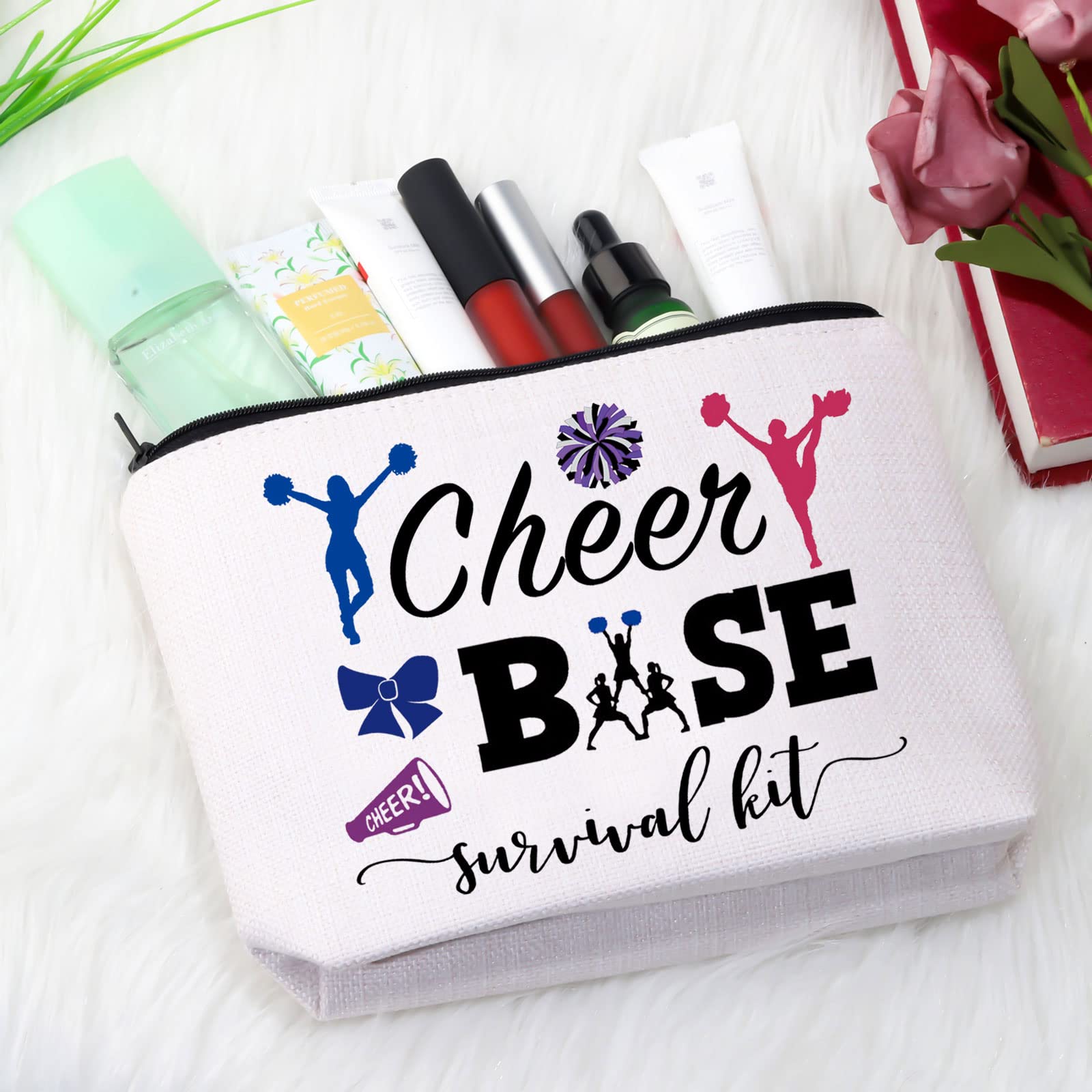 GJTIM Cheerleader Gift Set - Cheer Base Survival Kit with Cosmetic Bag - Perfect for Cheer Moms, Coaches & Team Spirit - Ideal for Games, Competitions & Thank You Gifts