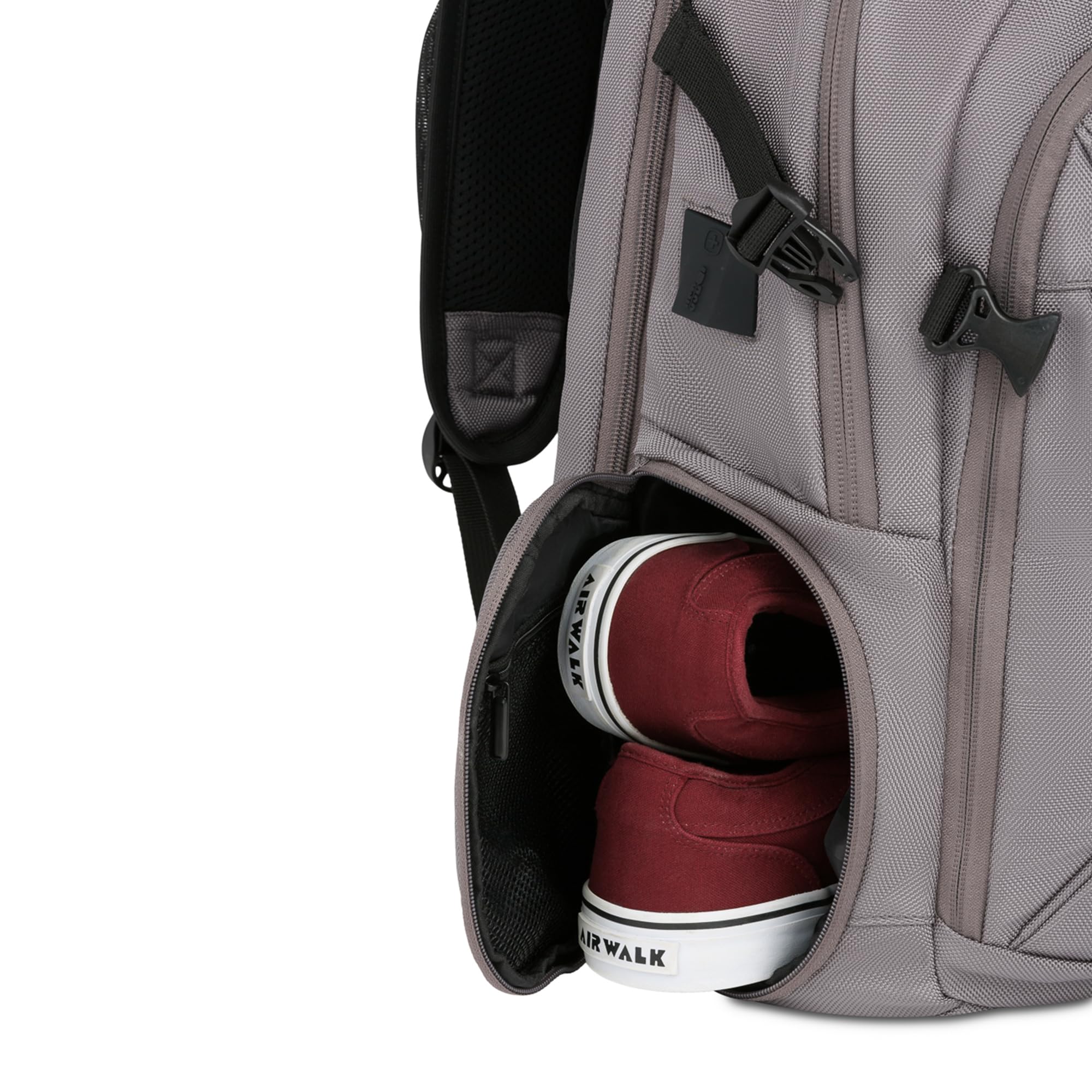 SwissGear ScanSmart Laptop Backpack for 15-Inch Notebook - Grey Ballistic Nylon Business Travel Bag | Perfect for Work Commute, Airport Security & College Students