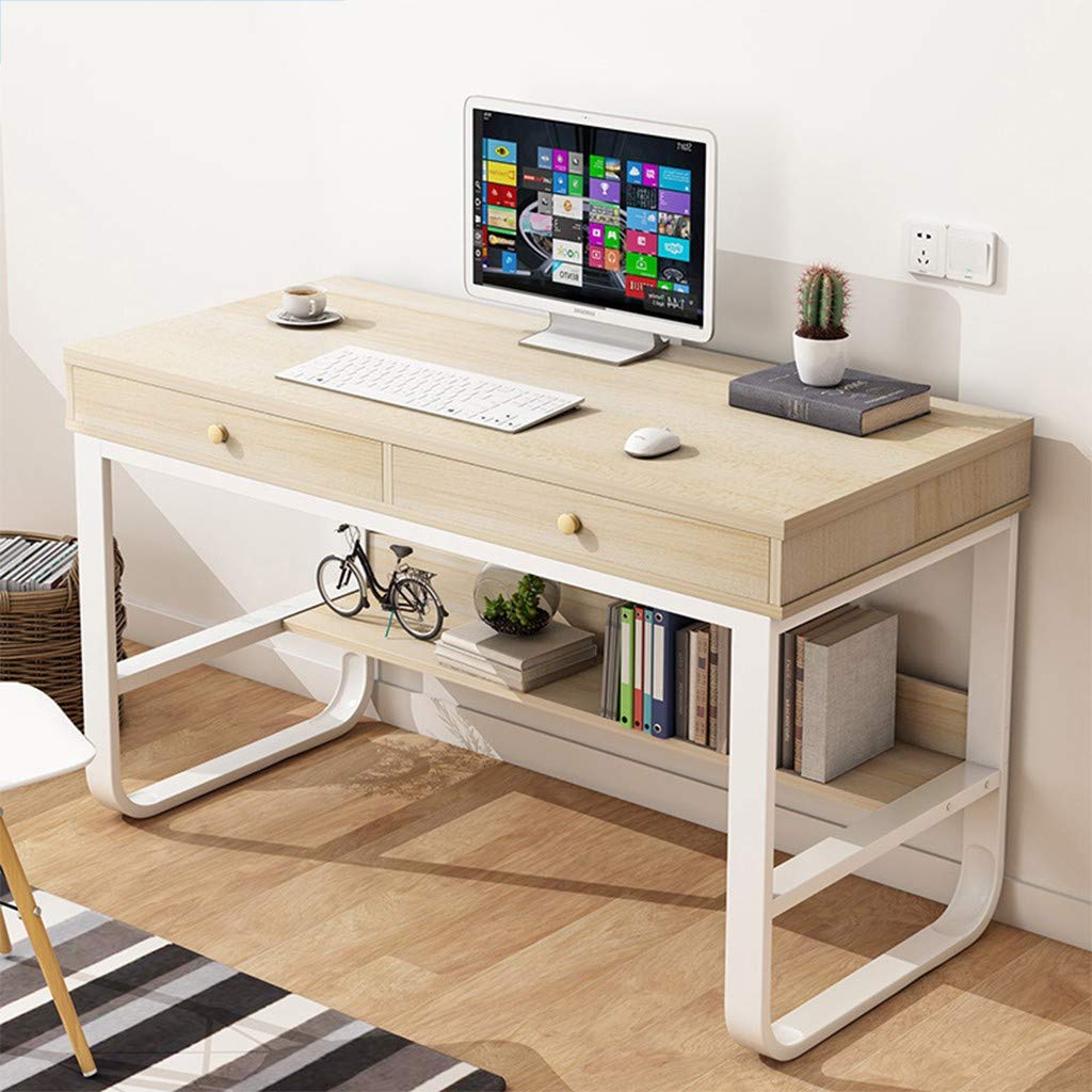 Compact White Writing Computer Desk with Drawer - Small Home Office PC Laptop Desk with Storage Shelves | Wooden Corner Study Table & Notebook Workstation for Small Spaces | Perfect for Dorm Rooms, Apartments & Home Offices (US Stock)