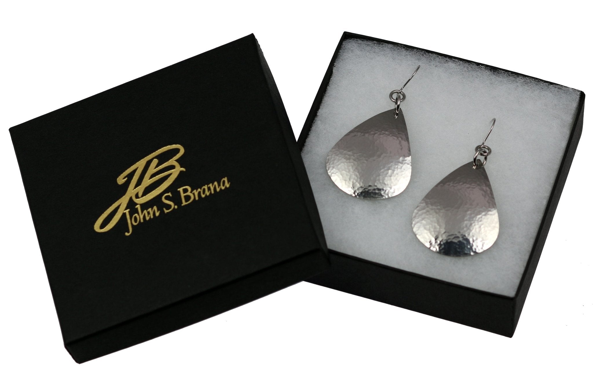 Hammered Stainless Steel Teardrop Earrings for Women - Dainty Boho Drop Dangle Jewelry - Perfect for Parties, Weddings & Everyday Wear