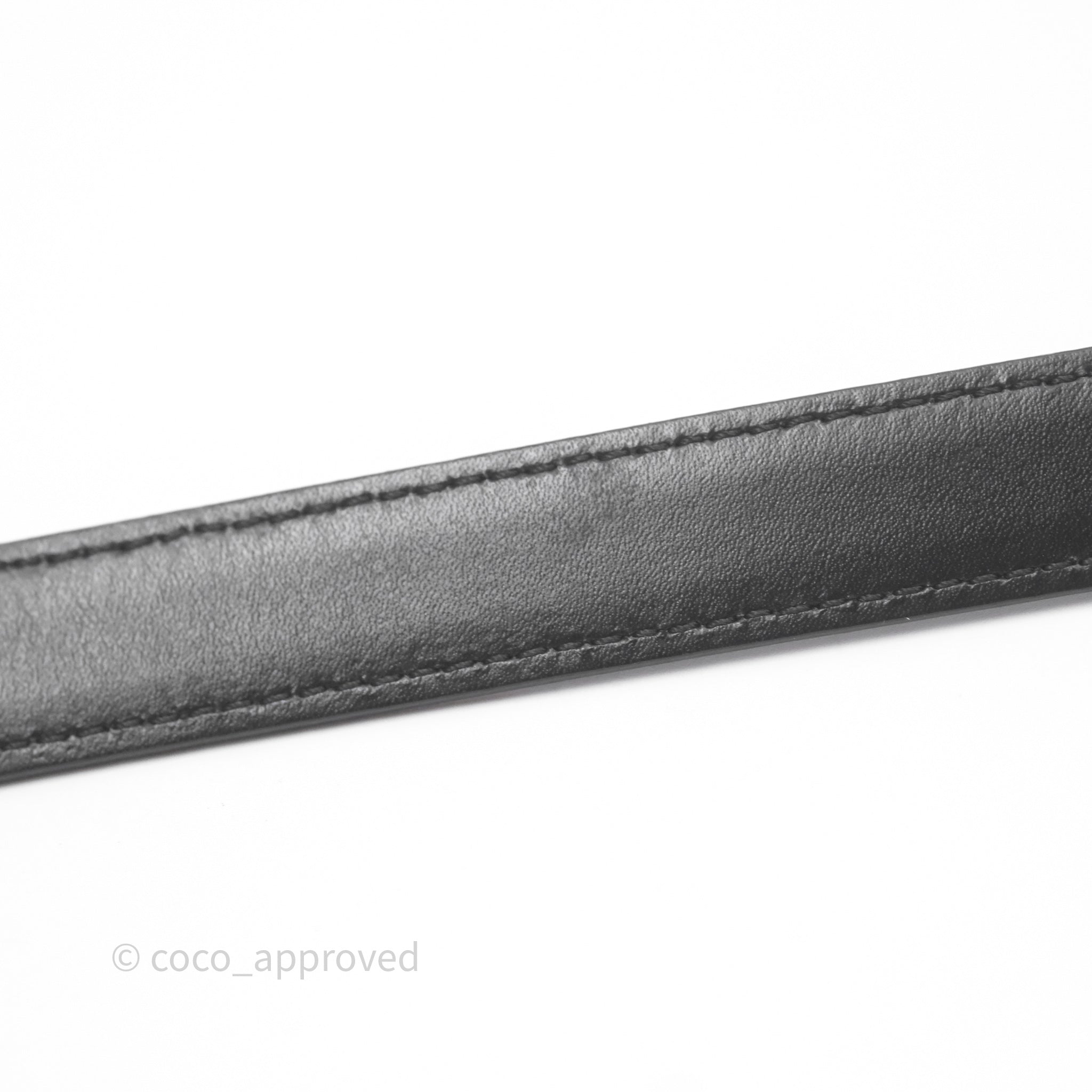 Celine Small Triomphe Belt in Genuine Taurillon Leather - Black with Gold Hardware (Size 75) | Luxury Women's Fashion Accessory for Office, Party & Special Occasions