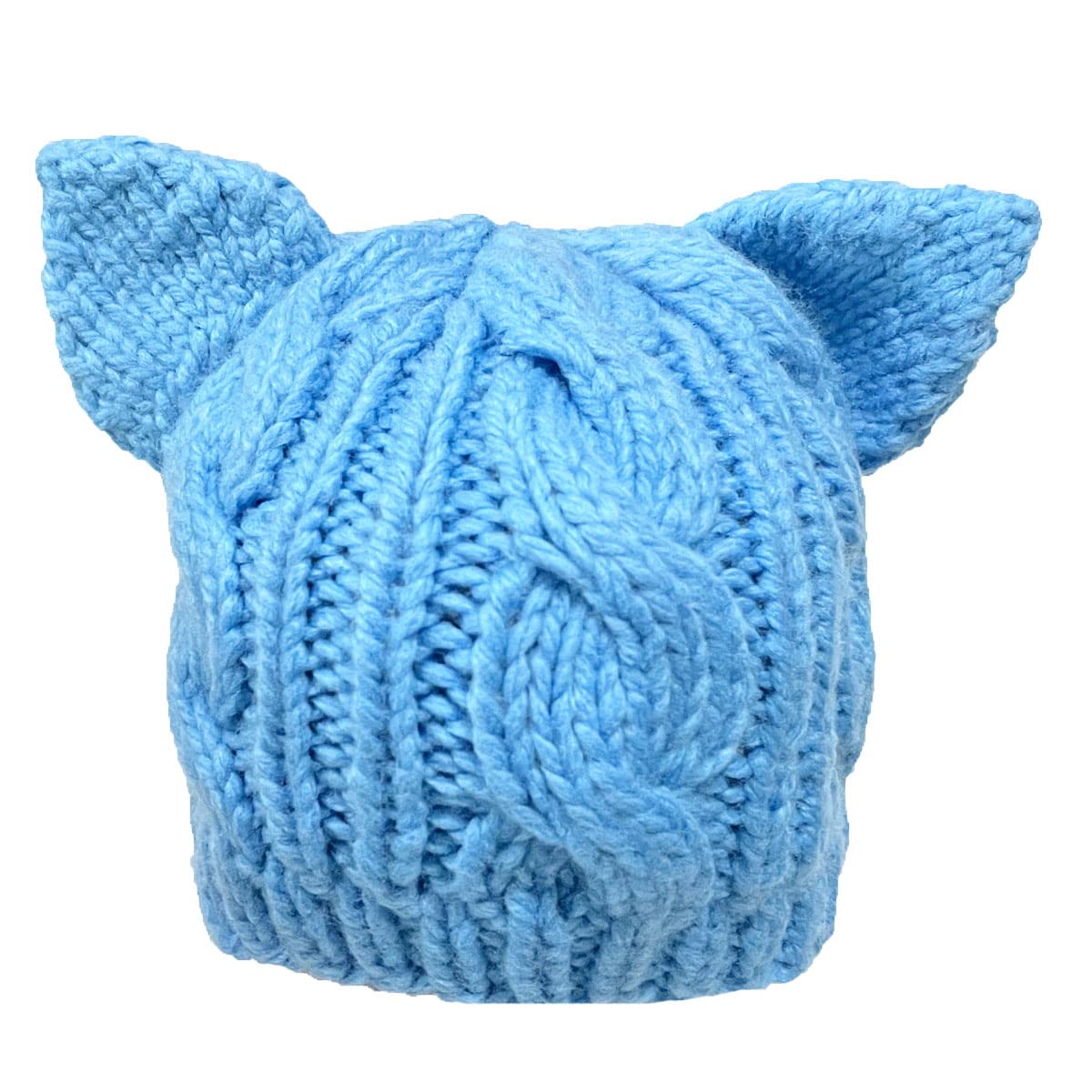 BIBITIME Knitted Cat Ear Beanie for Women - Handmade Crochet Winter Hat with Warm Fleece Lining - Cute & Cozy Accessory for Outdoor Activities, Parties, and Daily Wear