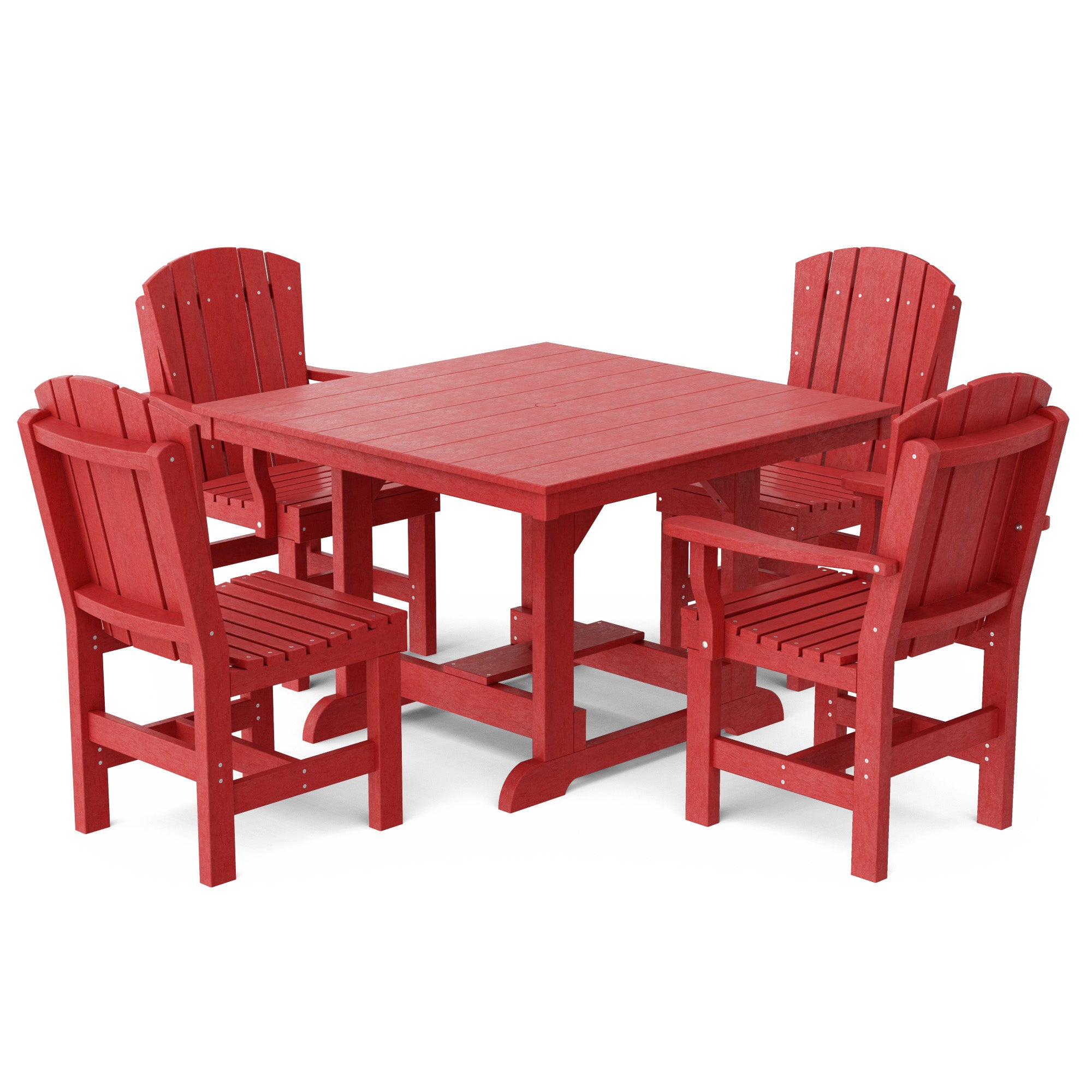 Heritage 5-Piece 44x44 Inch Square Outdoor Dining Set with Cushions - Perfect for Patio, Garden, and Backyard Entertaining
