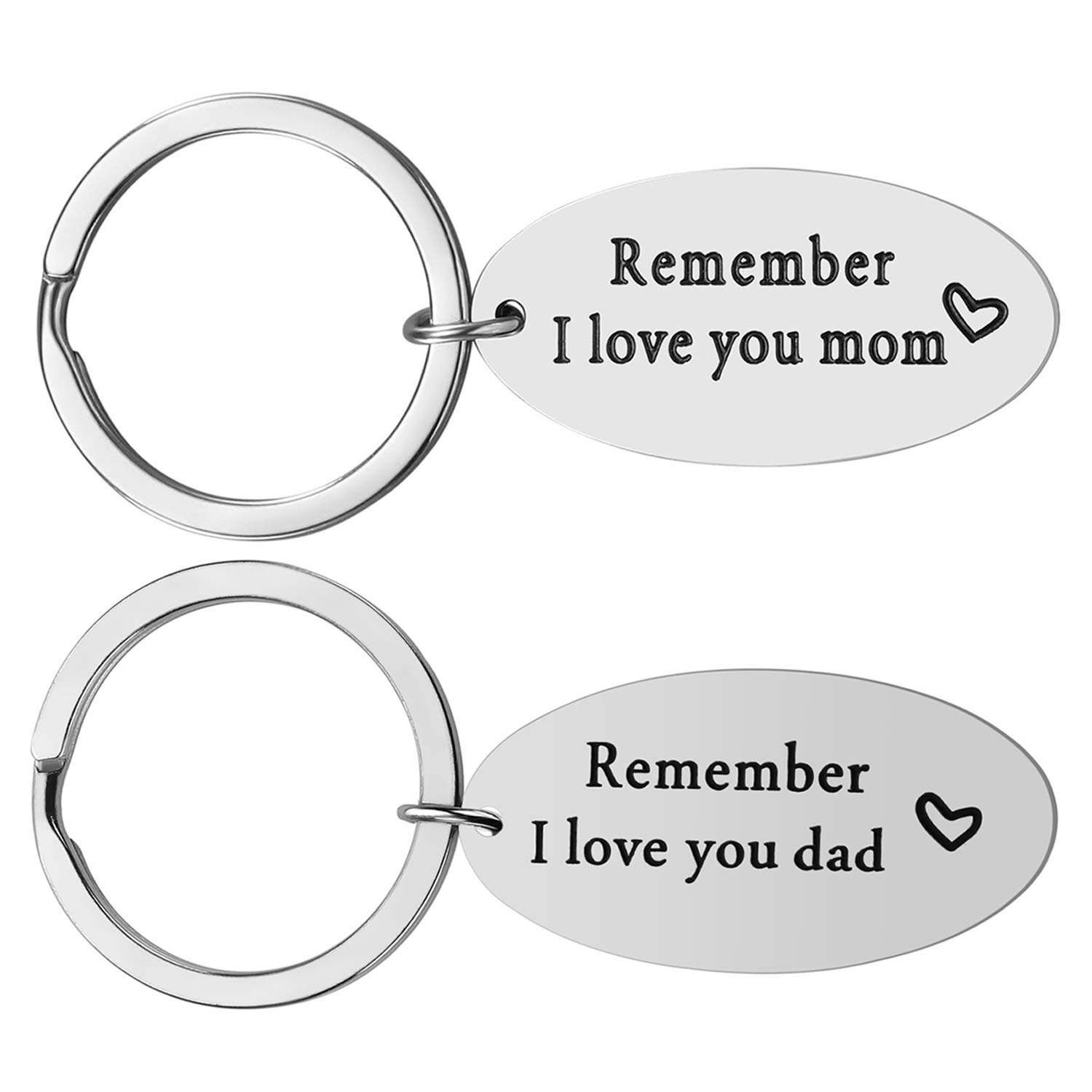 iWenSheng Daughter to Parents Gift Set - 2PCS 'I Love You Mom & Dad' Engraved Keychains | Thoughtful Christmas Presents for Parents | Perfect for Birthdays, Anniversaries & Special Occasions
