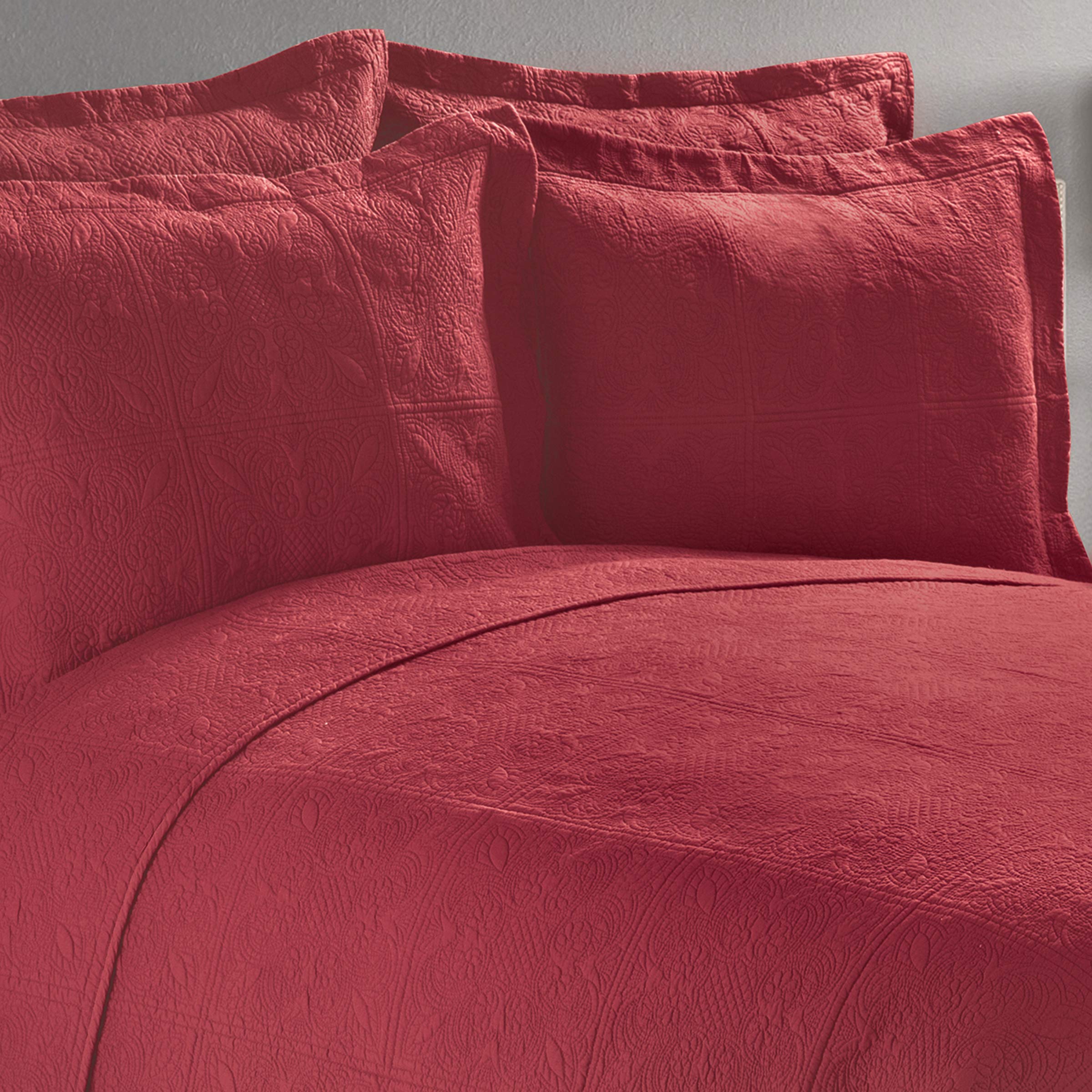C&F Home Brick Full/Queen Matelasse Bedspread - 1 PC Quilted Coverlet for Full/Queen Size Beds - Perfect for Modern Bedroom Decor & Guest Room Styling