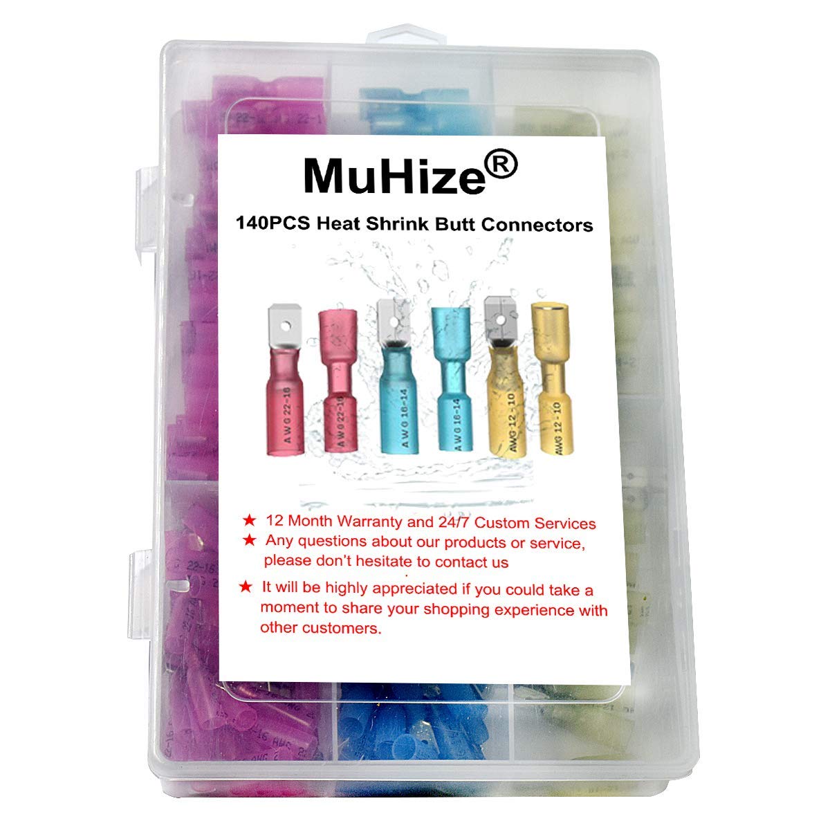 275 PCS Heat Shrink Wire Connectors Kit - Waterproof Insulated Marine & Automotive Electrical Terminals with Spade Connectors for DIY, Boat, Car, Motorcycle Wiring Repair and Maintenance
