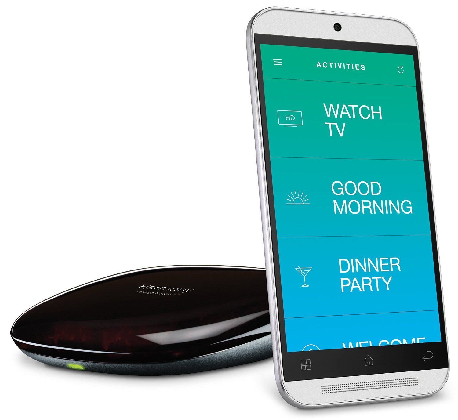 Logitech Harmony Home Hub 915-000238 - Smartphone Remote Control for 8 Home Entertainment & Smart Devices (Renewed) | Control TV, Lights & More from Your Phone