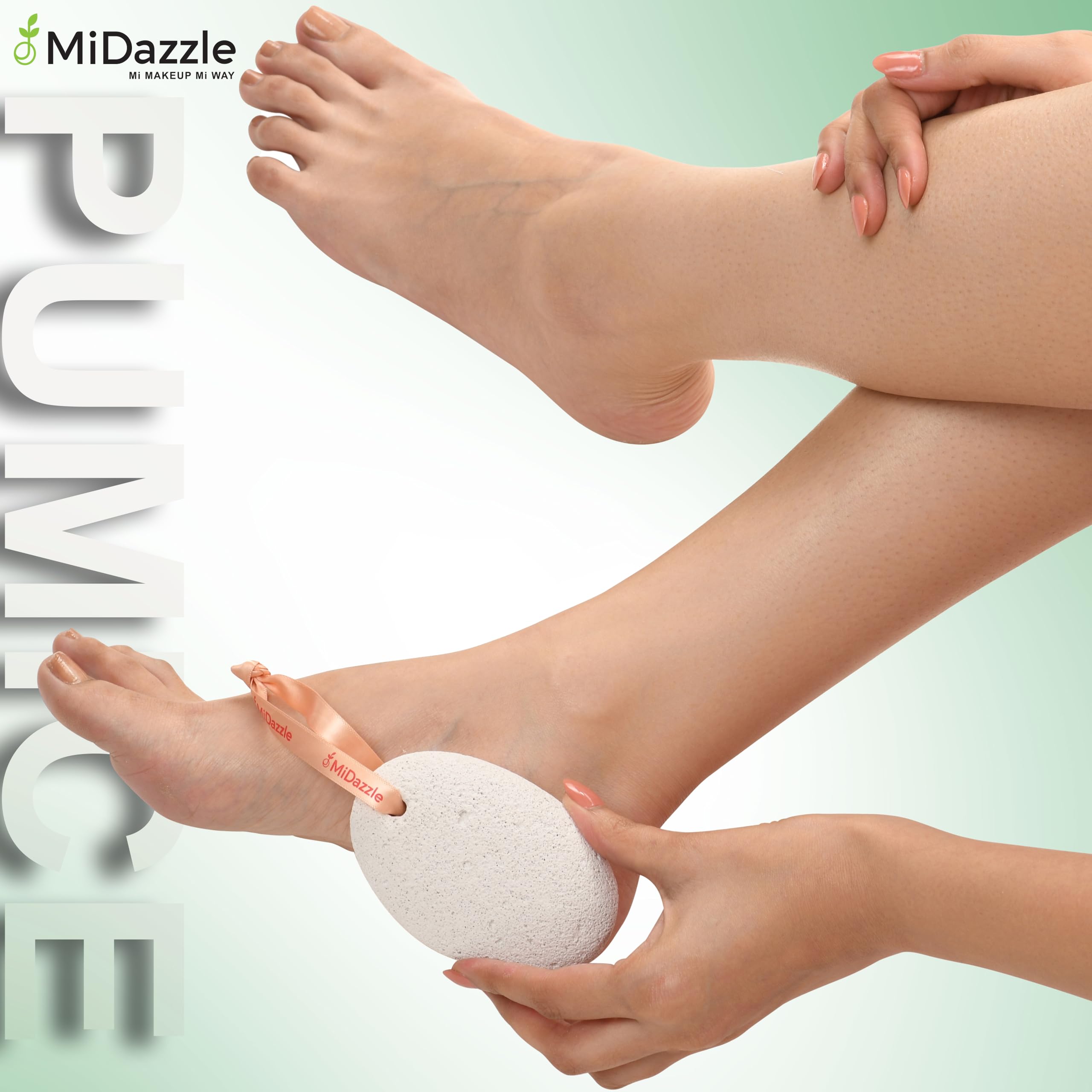 Midazzle Rectangle Pumice Stone for Feet - Medium Size, White - Exfoliate Dead Skin & Calluses at Home, Spa, or Travel