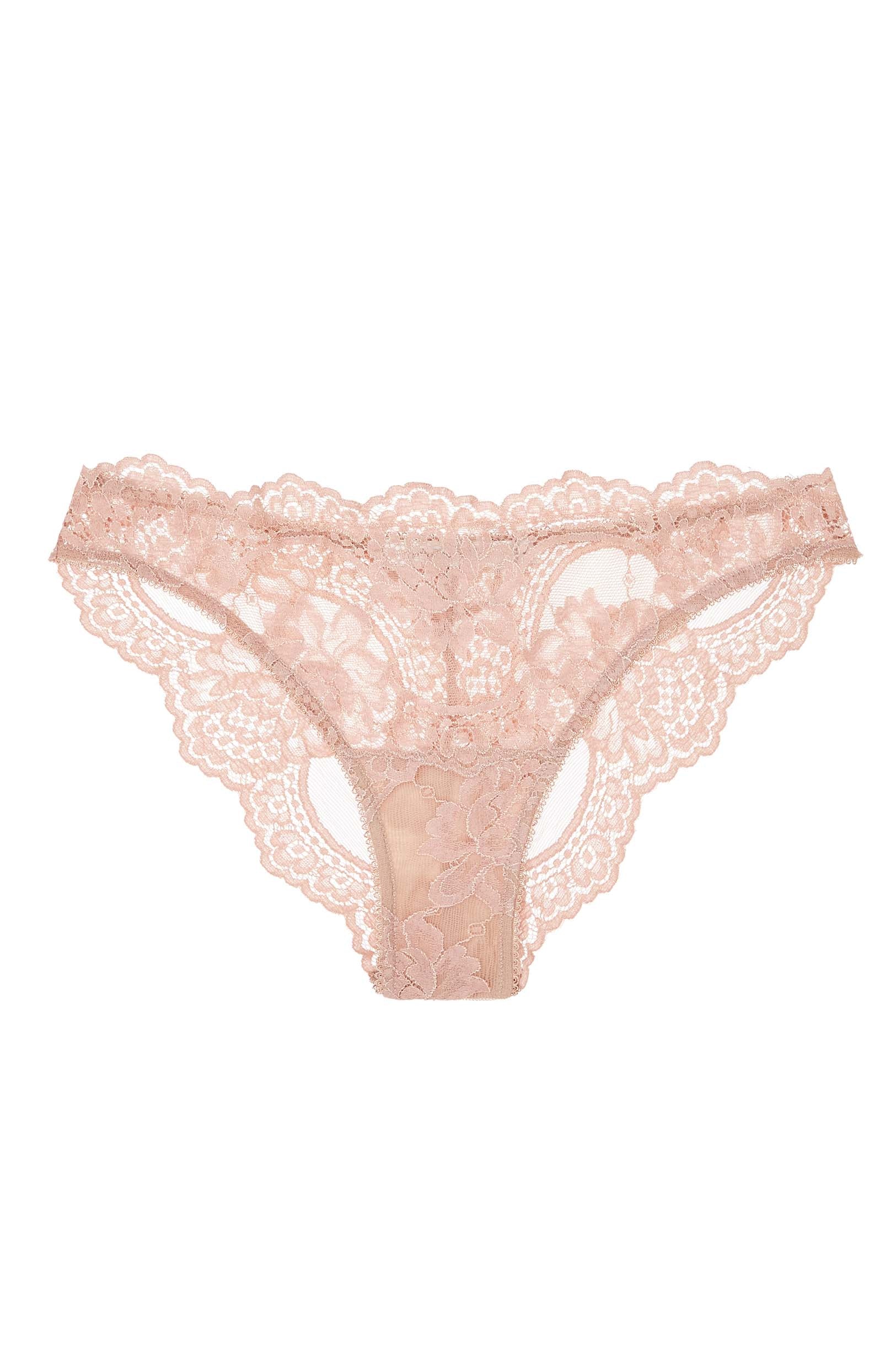 Rosa Scalloped French Lace Panties - Rose Pink Women's Underwear for Comfort & Elegance | Perfect for Bridal, Lingerie Sets & Special Occasions