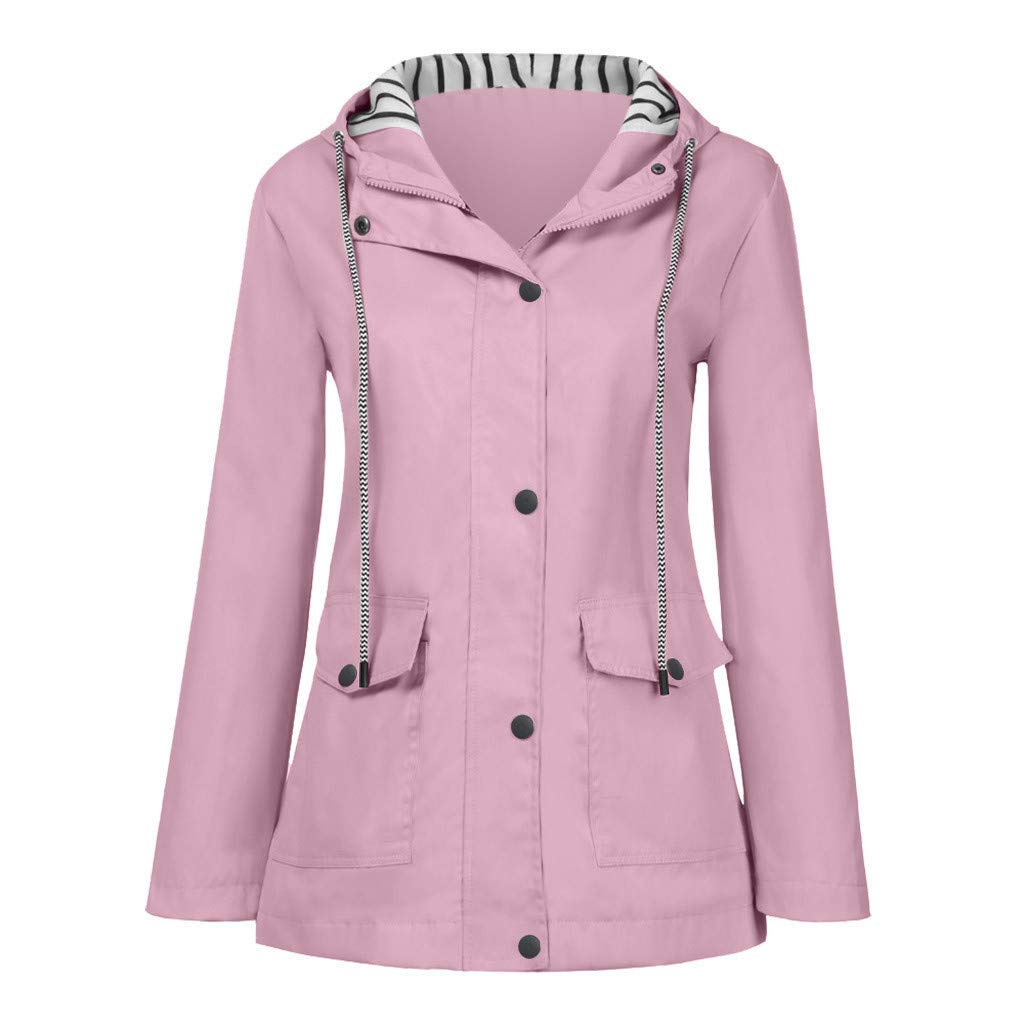 Waterproof Windproof Women's Rain Jacket with Fleece Lining - Hooded Outdoor Raincoat for Hiking, Camping & Travel - Plus Size Available