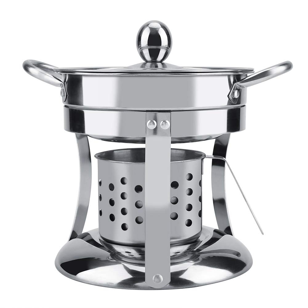 **Portable Stainless Steel Alcohol Stove Set for Hot Pot & Shabu Shabu – Camping, Backpacking & Outdoor Cooking (Silver) – Perfect for Picnics, RV Trips & Emergency Prep**