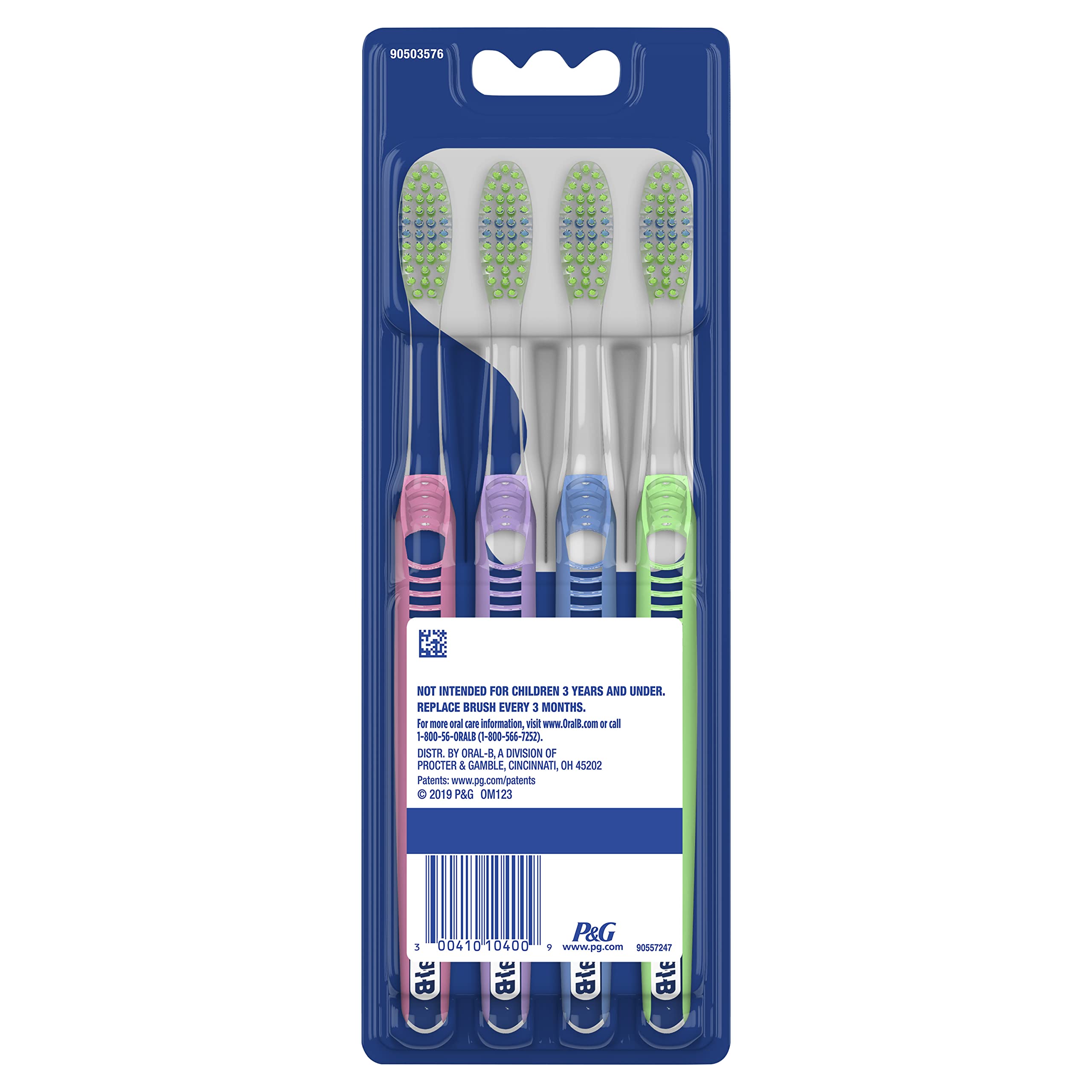 Oral-B Indicator Color Collection Toothbrushes - Soft Bristles, 4 Pack for Gentle Dental Care - Perfect for Travel, Home & Daily Oral Hygiene Routine